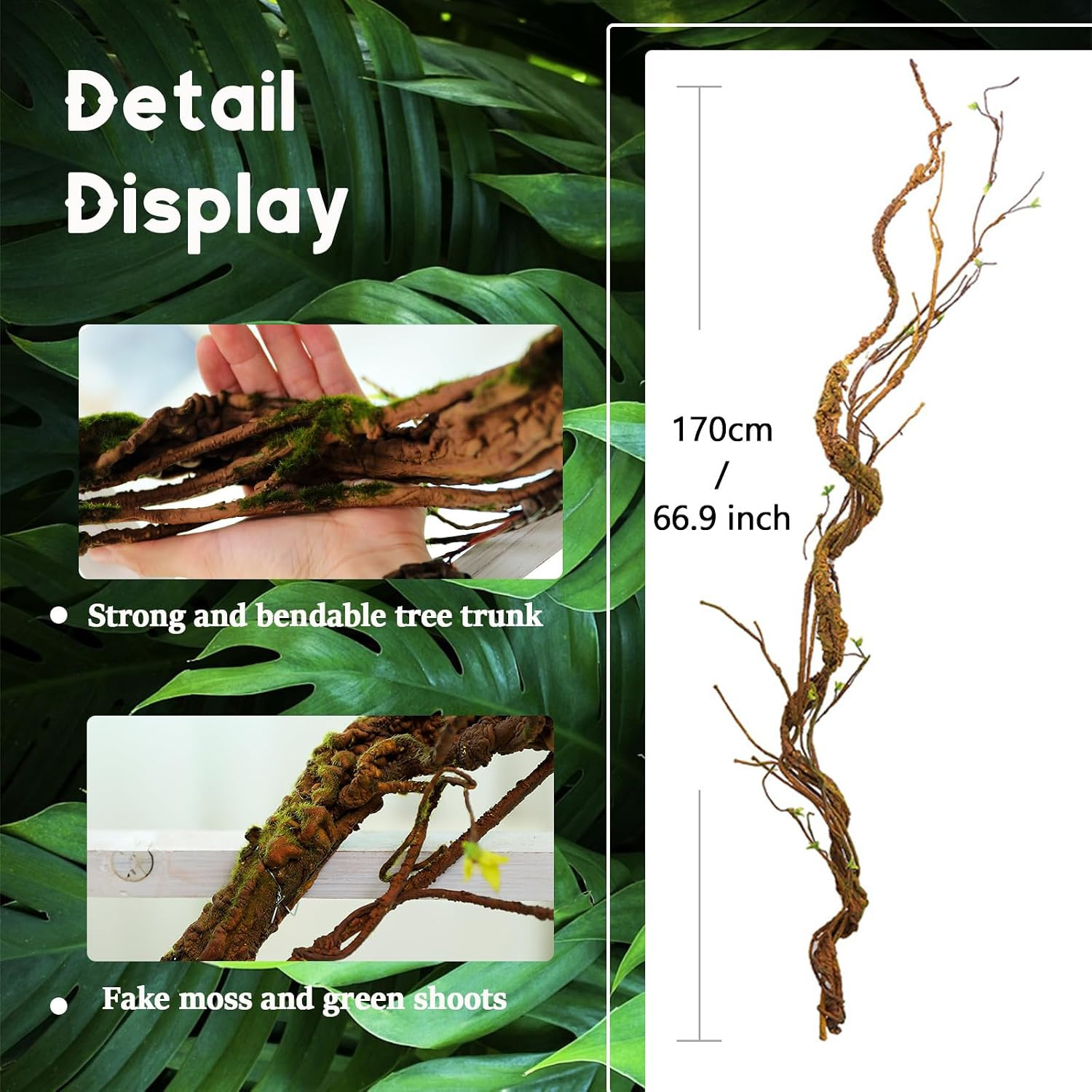 67In Flexible Fake Grapevine Garland Curly Willow Tree Branches Wall Decor | Art
