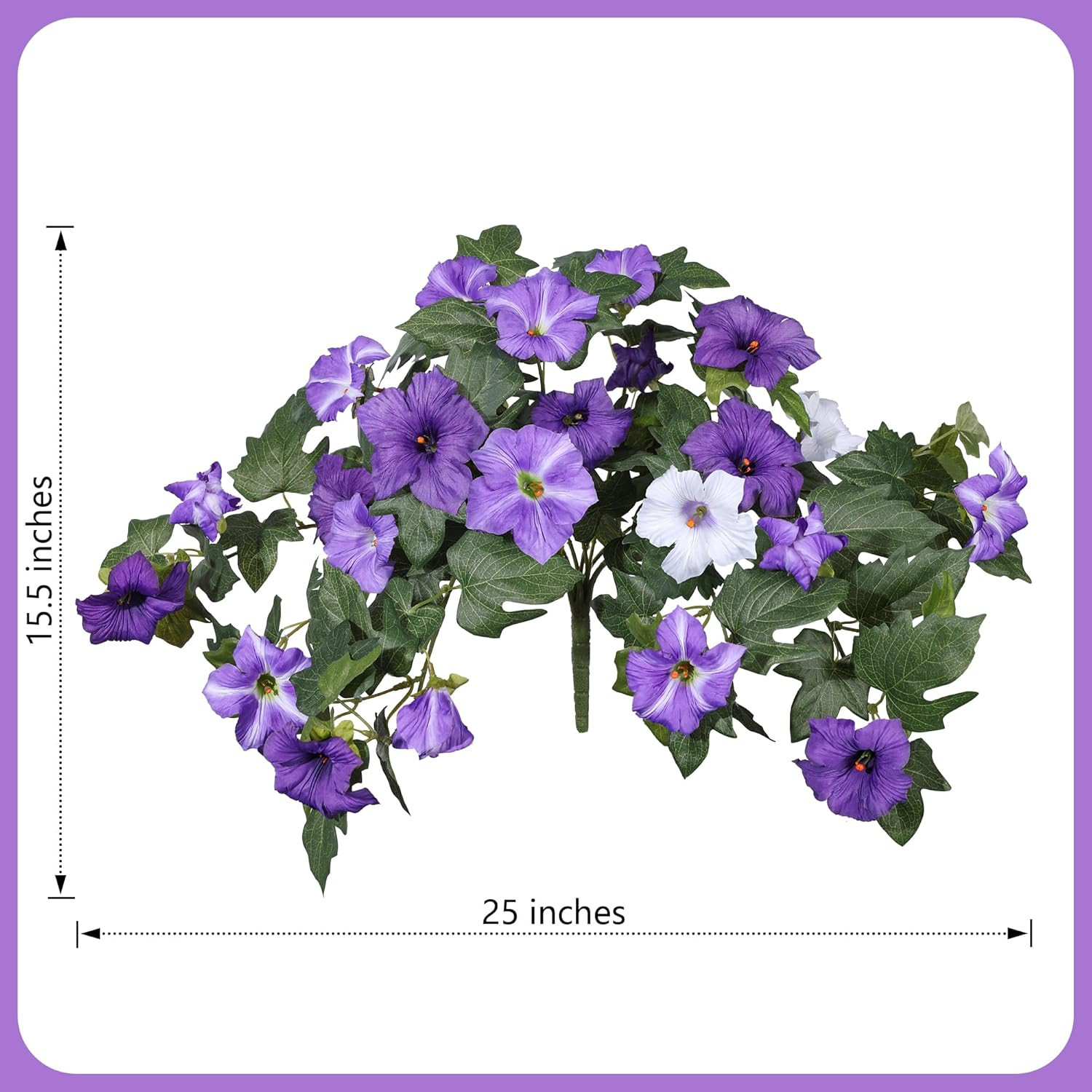 Artificial Flowers for Outdoors 2PCS Faux Petunias Silk Fake Flowers for outside