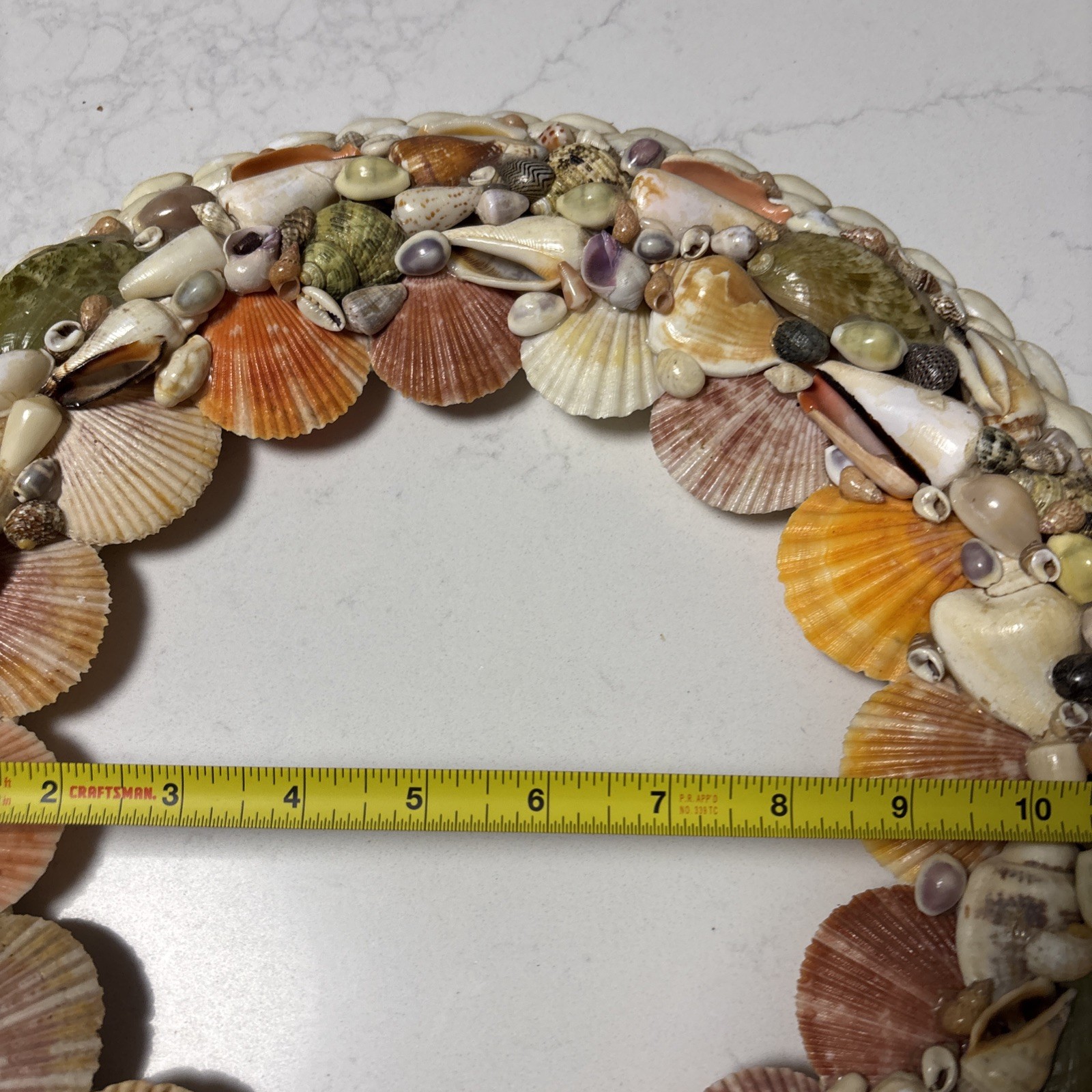 Handcrafted Sea Shell Wreath 14”Beach Seashore Coastal Decor Beautiful Vintage