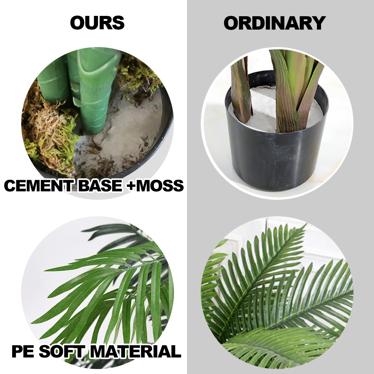 3.5-Ft Artificial Areca Palm Decorative Silk Tree w/ Base In/Outdoor Living Room
