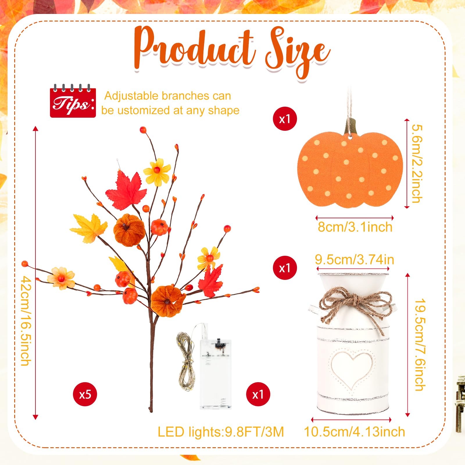 Thanksgiving Centerpieces for Tables Fall Table Decor 5 Pcs Artificial Pumpki…