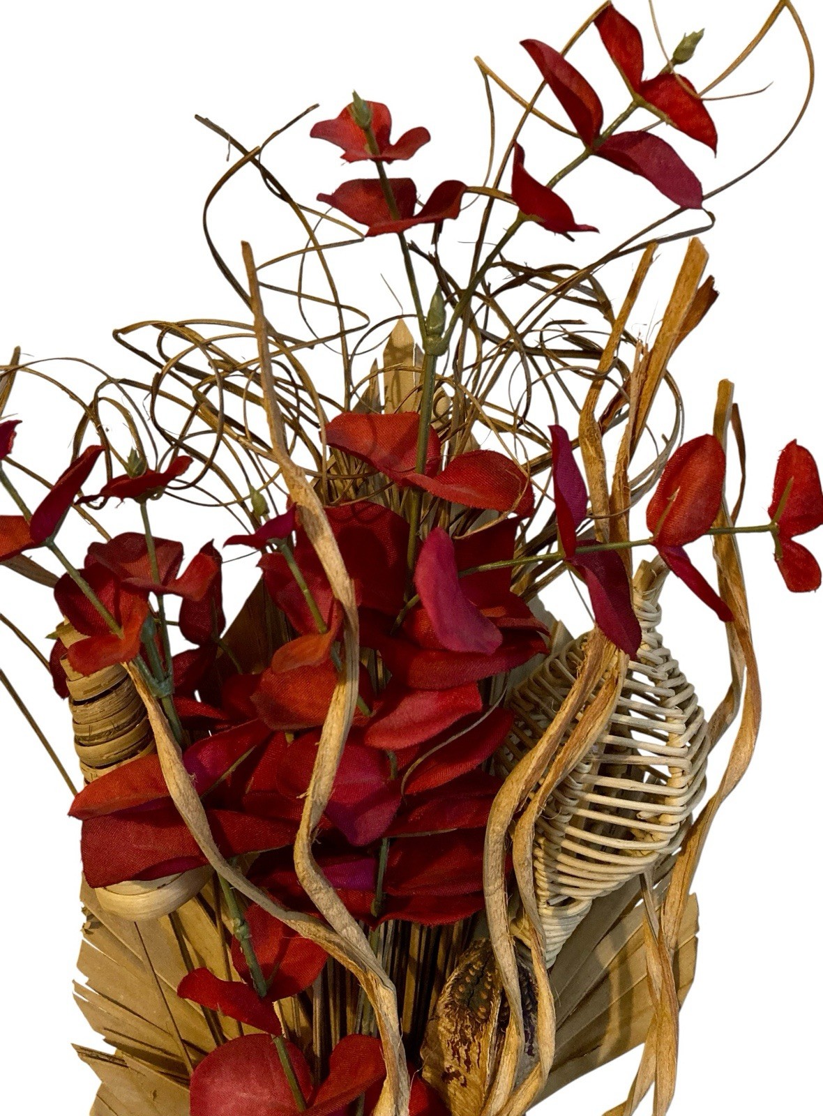 Boho Dried Flower Arrangements 2 Bunches Palm Spears Eucalyptus Seed Pods Decor