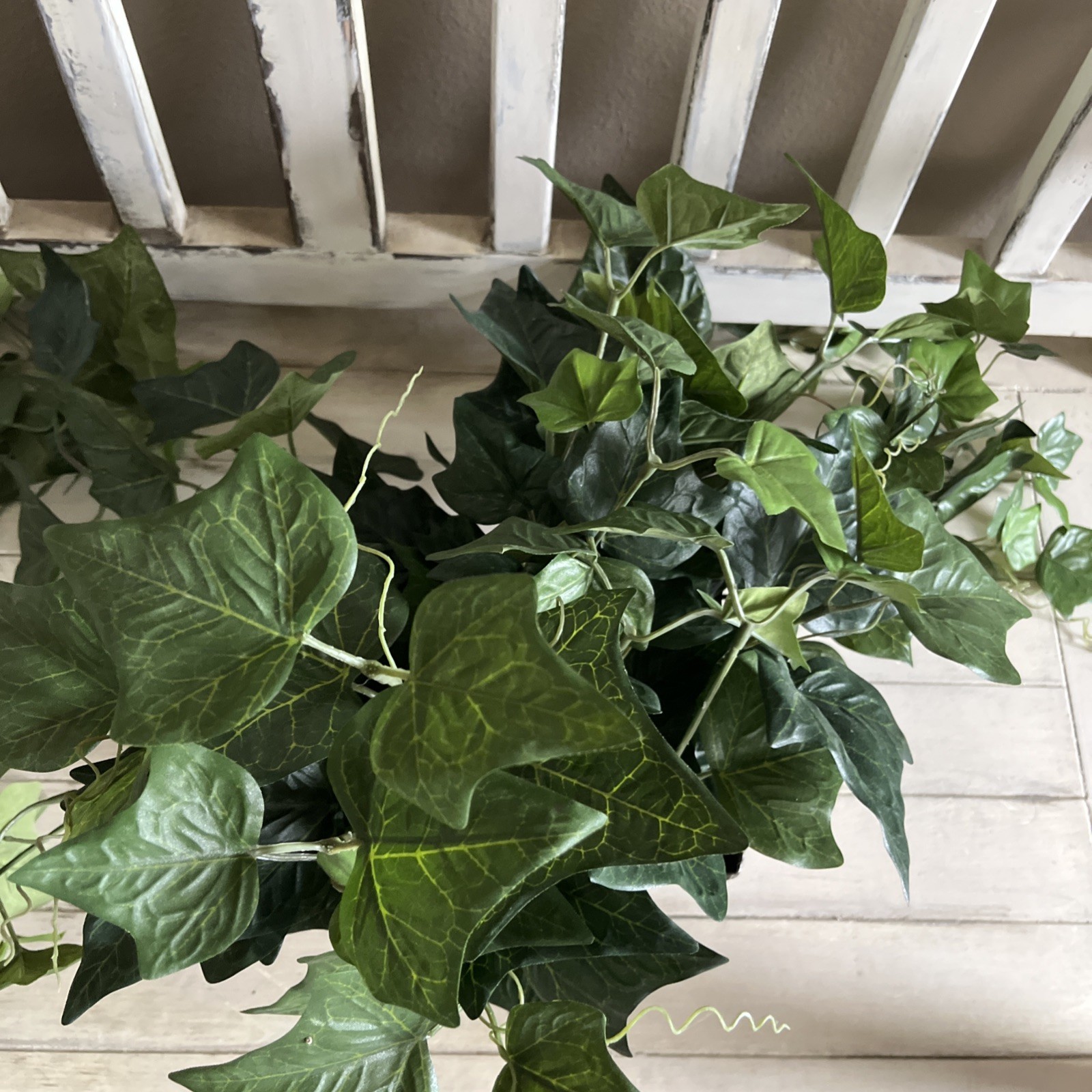 Faux Ivy In Metal Container 10”W x4”Dx4”H Container W/ Plant 14”H x30”W