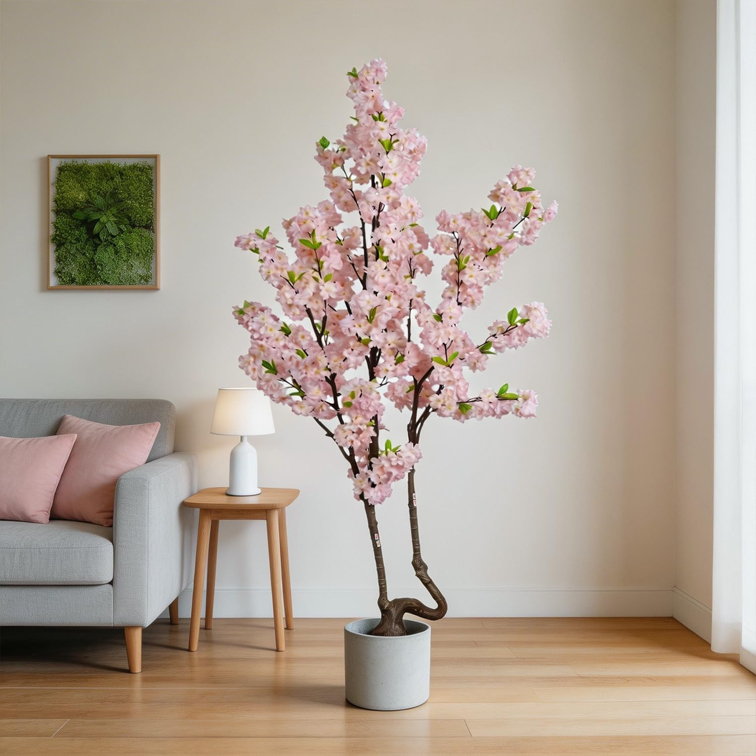 7.2Ft Pink Faux Cherry Blossom Tree for Home & Holiday Decor