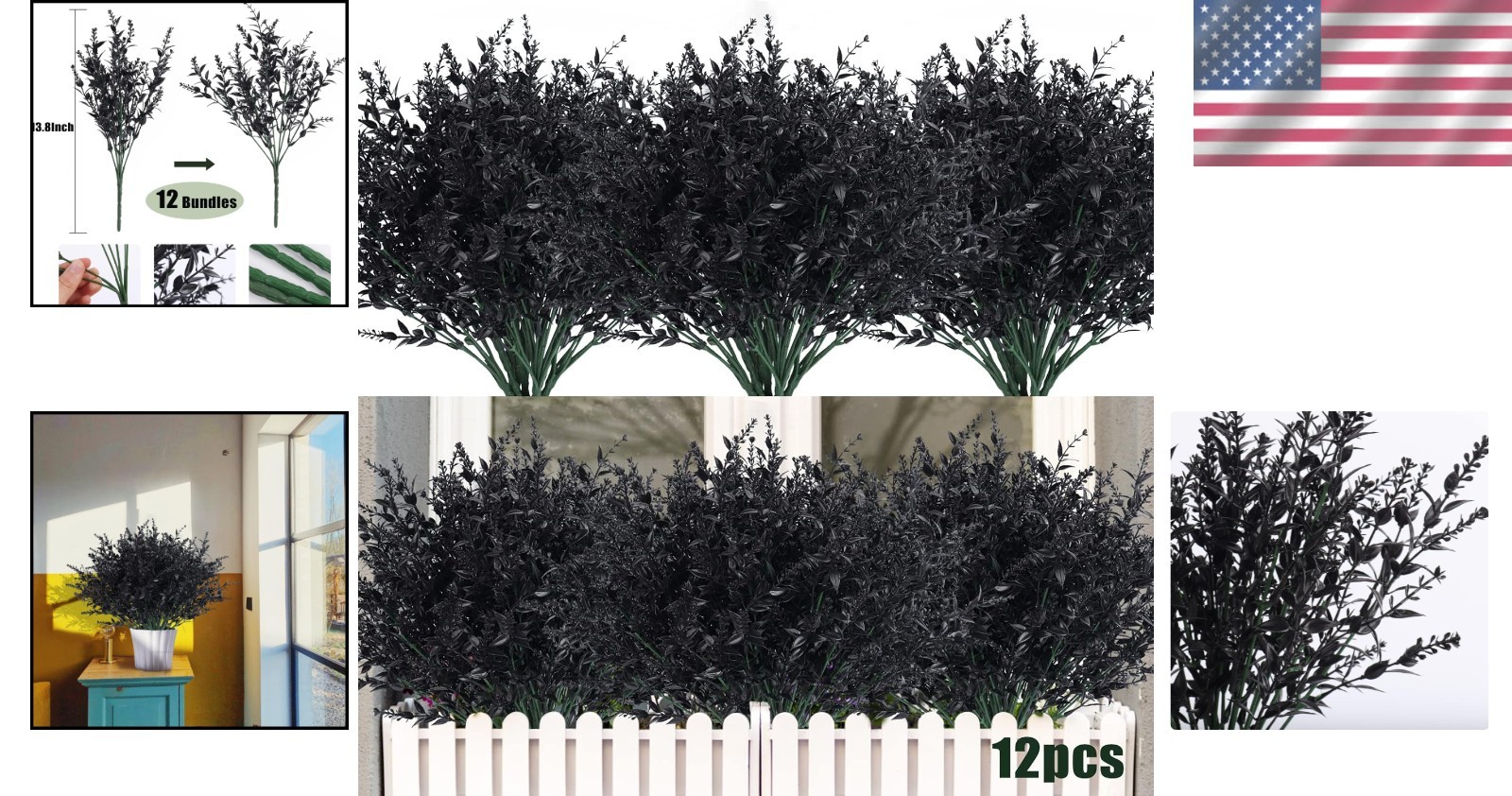 Charming Fake Lavender Flowers with Green Stems – 12 Bundles