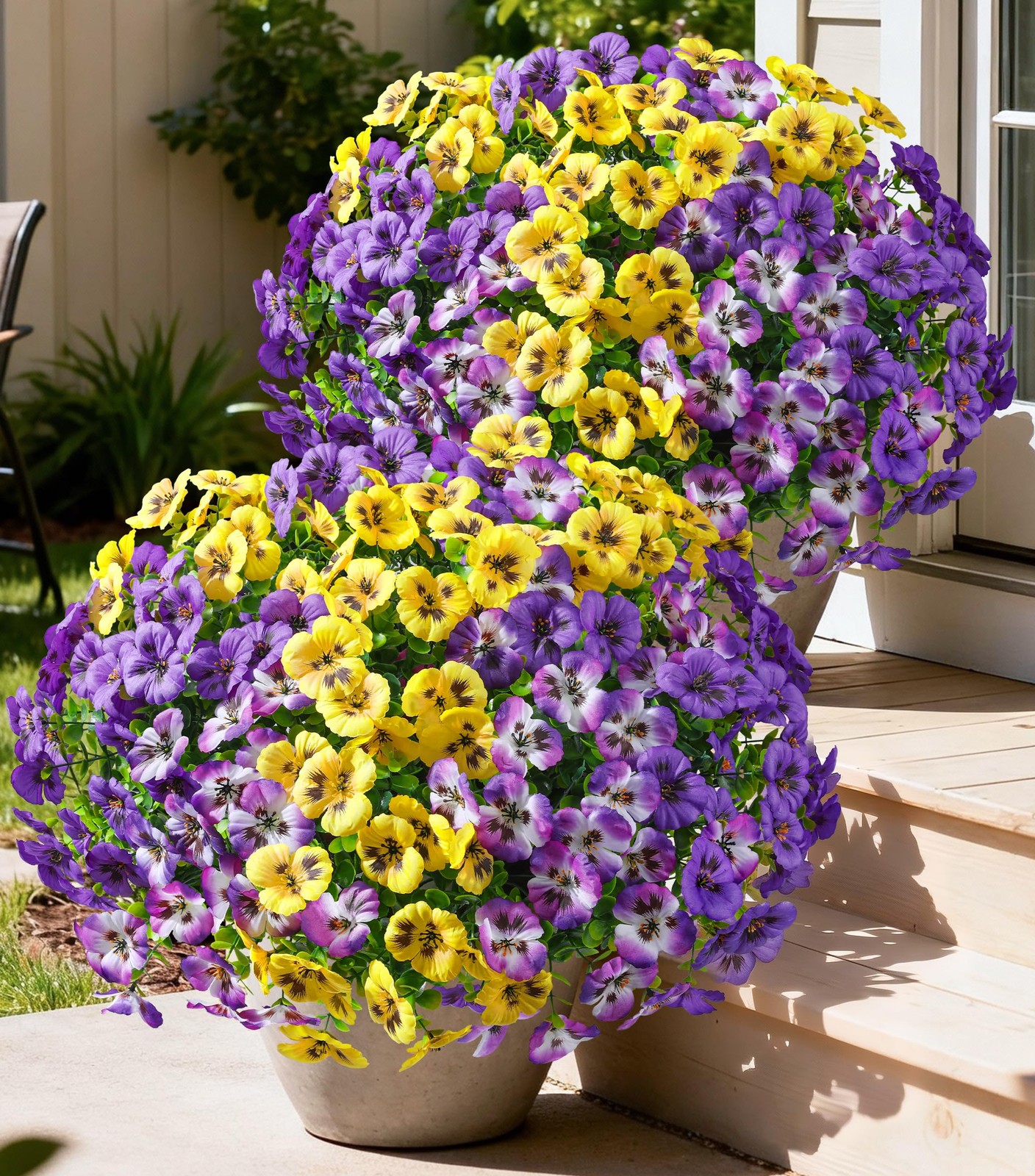20PCS Artificial Fake Pansy Flowers for Outdoors Spring Summer Decor,Faux Sil…