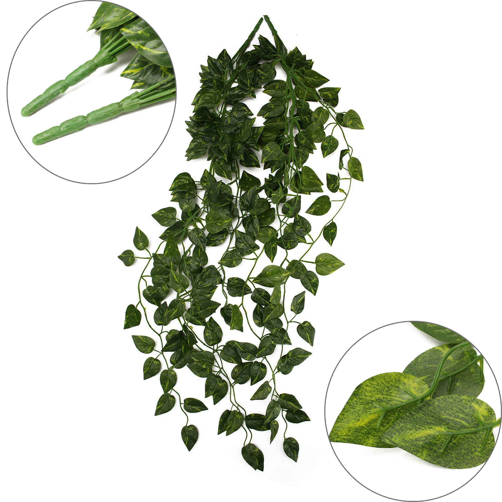 2pcs Hanging Plant Silk Artificial Ivy Vine Garland Fake Home Garden Decor