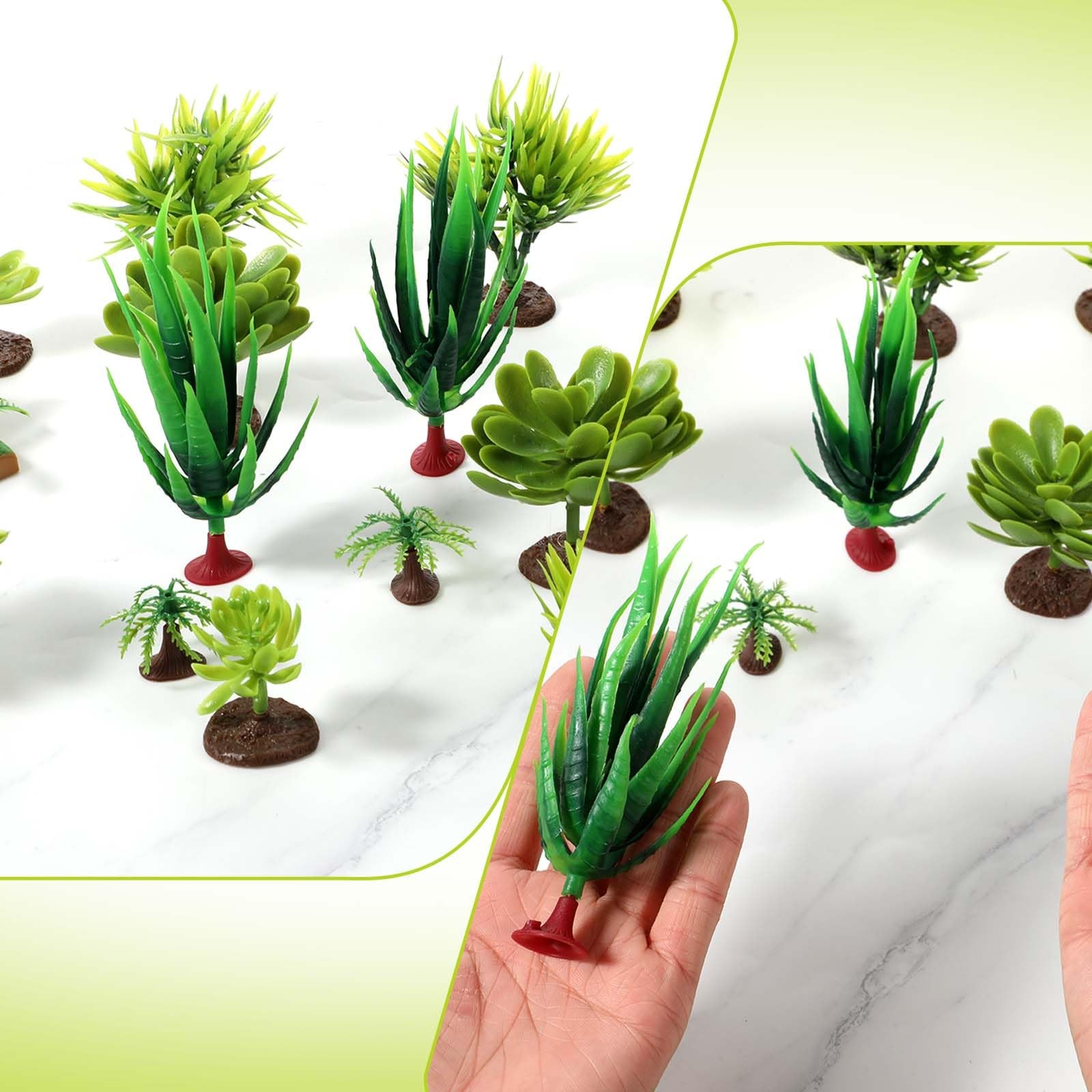 16 PCS Artificial Miniature Trees Realistic Mini Succulent Plants Plastic Mod…