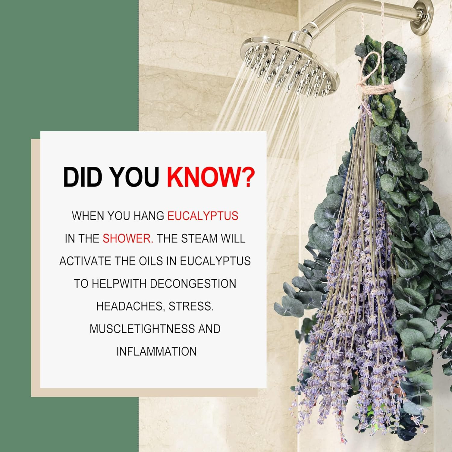 115 Pcs Eucalyptus Stems & Lavenders Flowers Bundles for Shower, 17” Upgrade Ha