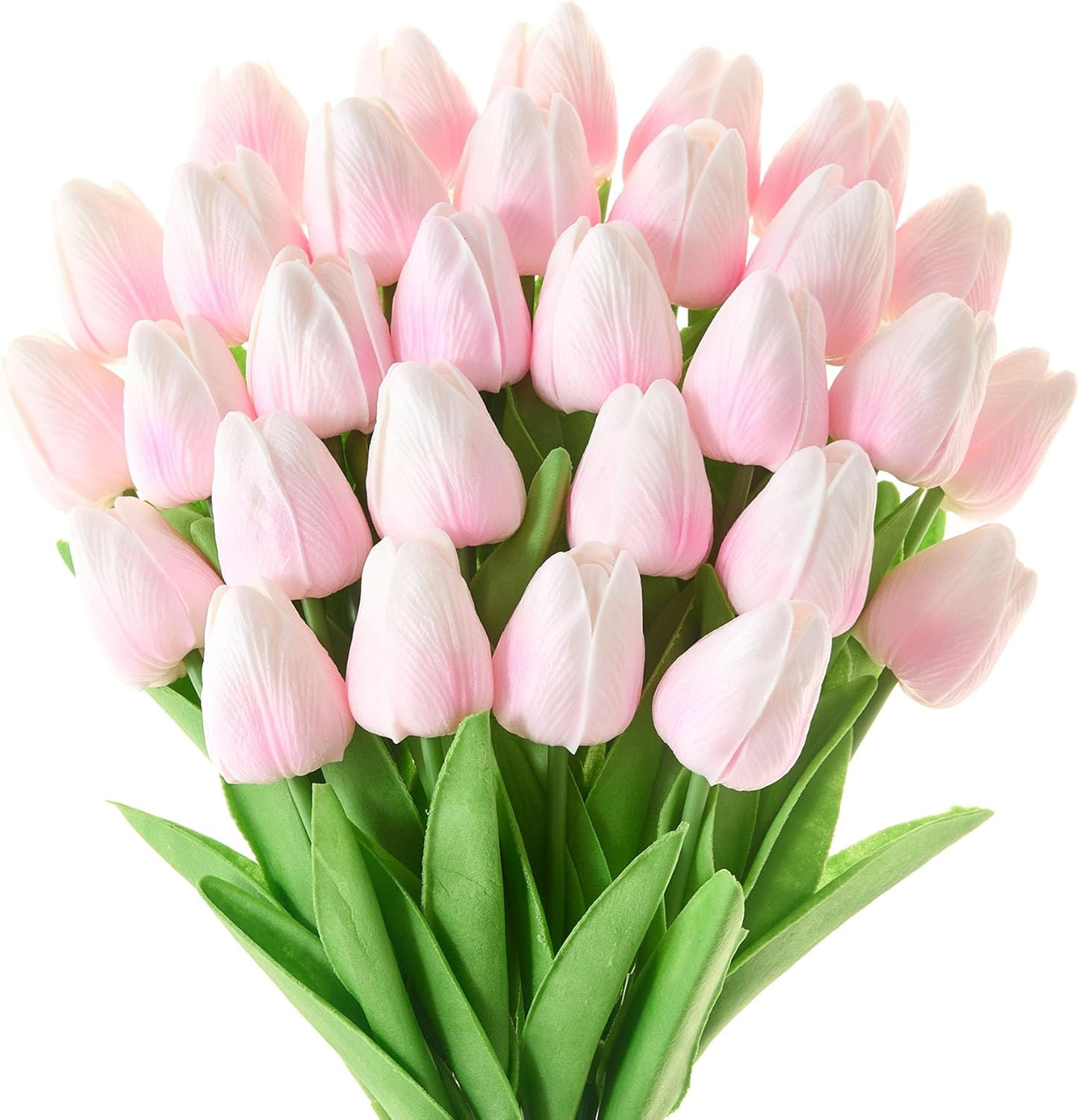 30 Pcs Tulips Artificial Flowers Fake Pink Flowers Latex Tulips Real Touch 13″ S