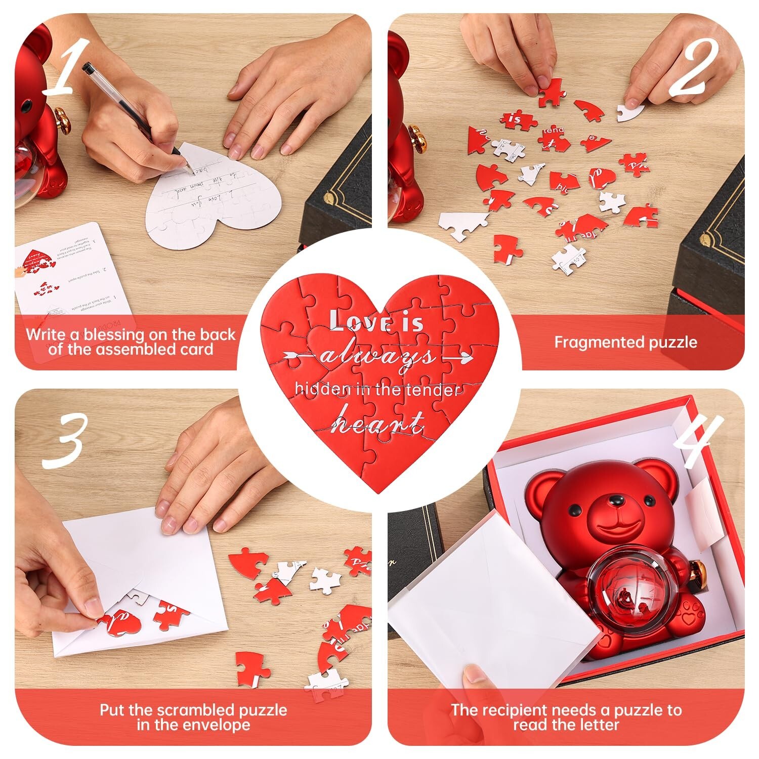 Cute Teddy Bear with Preserved Rose – A Real Rose Flower in Bear with Elegant…