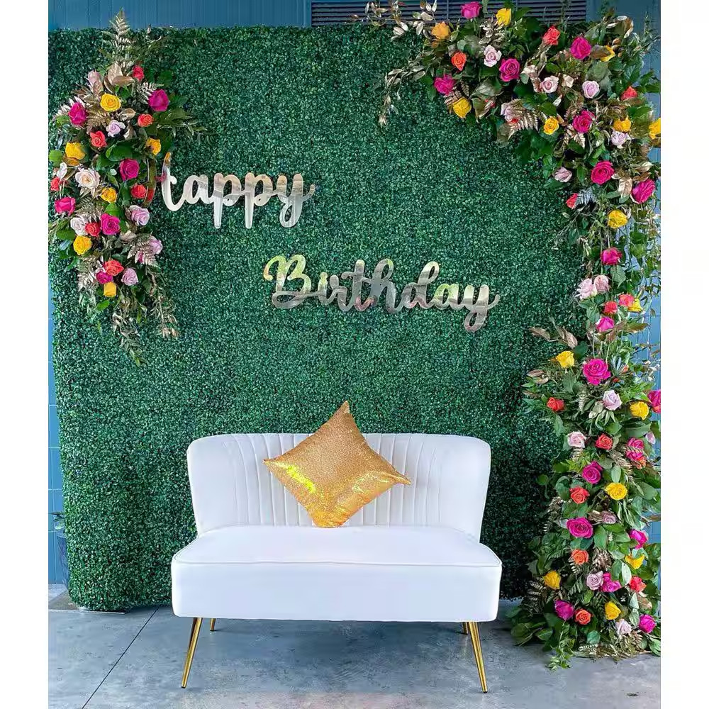 12-Pieces 20 In.X20 In. Artificial Greenery Boxwood Panels UV Protection Boxwood