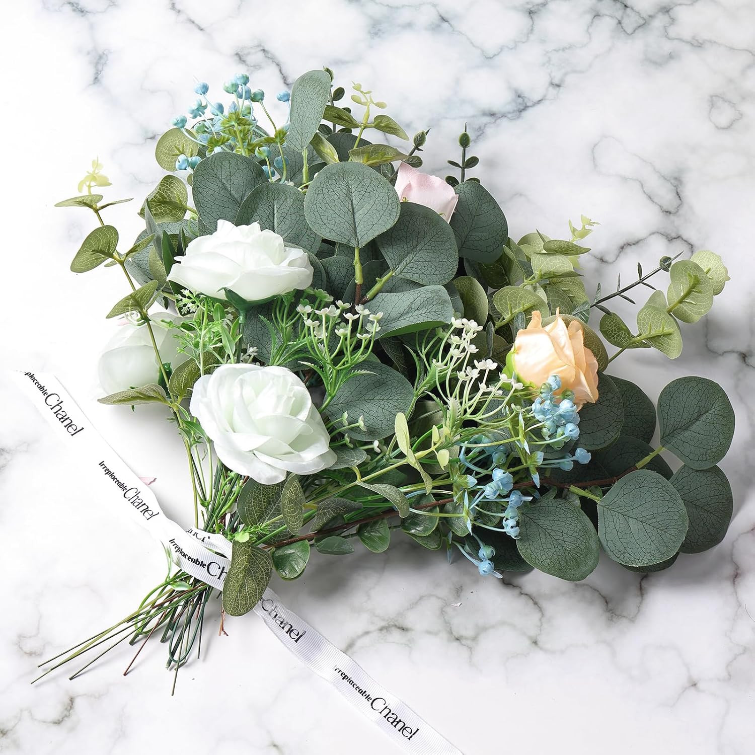 Fake Plants, 20Pcs Mixed Eucalyptus Stems Artificial Flowers, Fake Eucalyptus Le