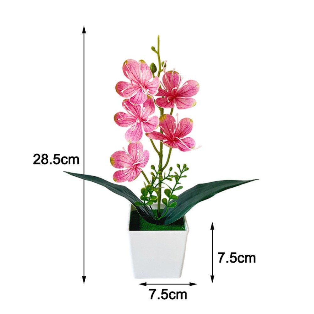 Synthetic Phalaenopsis Orchid in Ceramic Style Pot for Interior Design