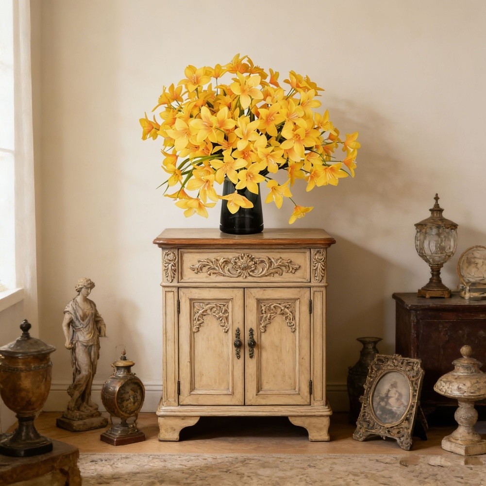 Artificial Lily Bouquet with Delicate Petals 5 Branches for Office Home Decor