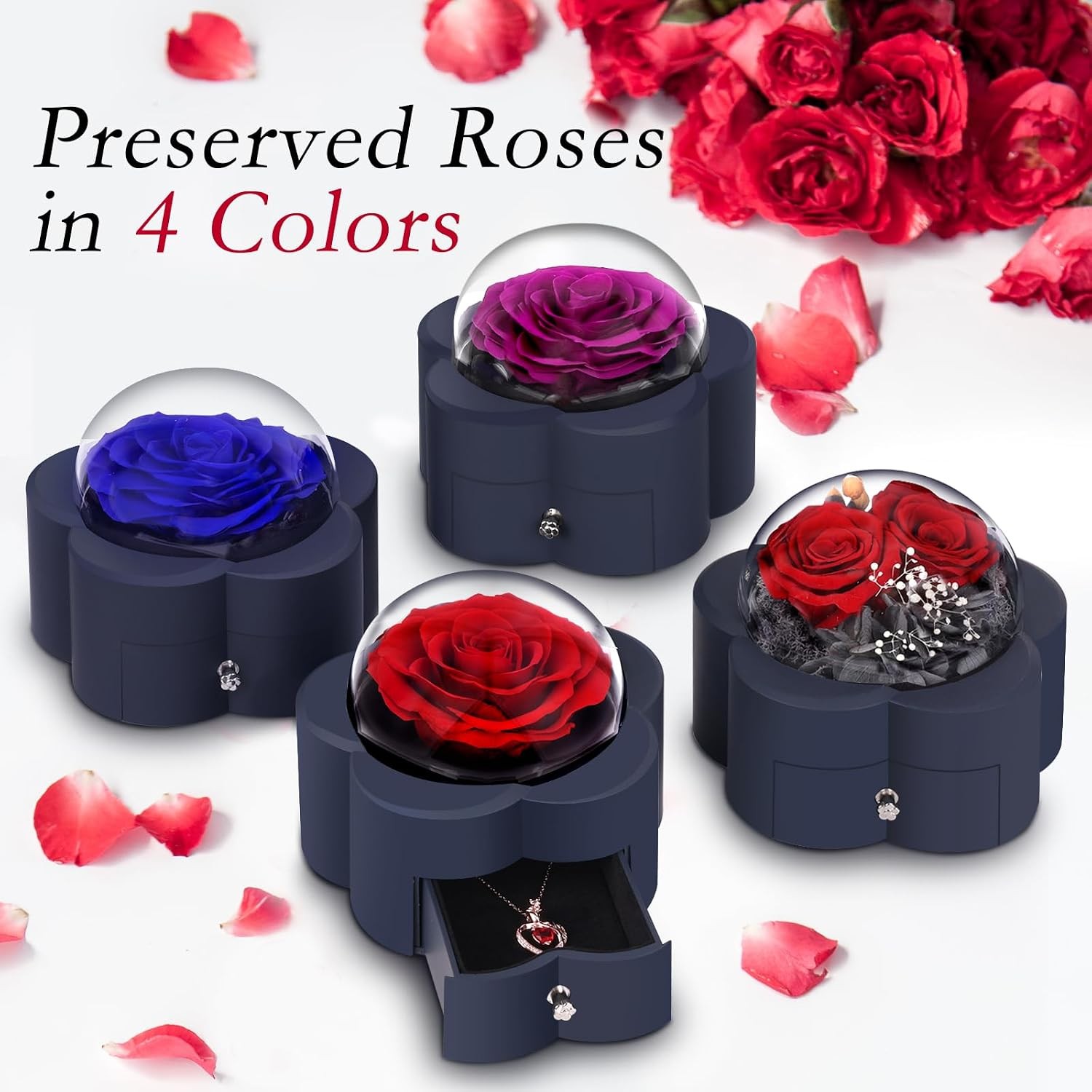 For Mom Preserved Red Real Rose -Eternal Flowers Rose for Mom Grandma Wife Girlf
