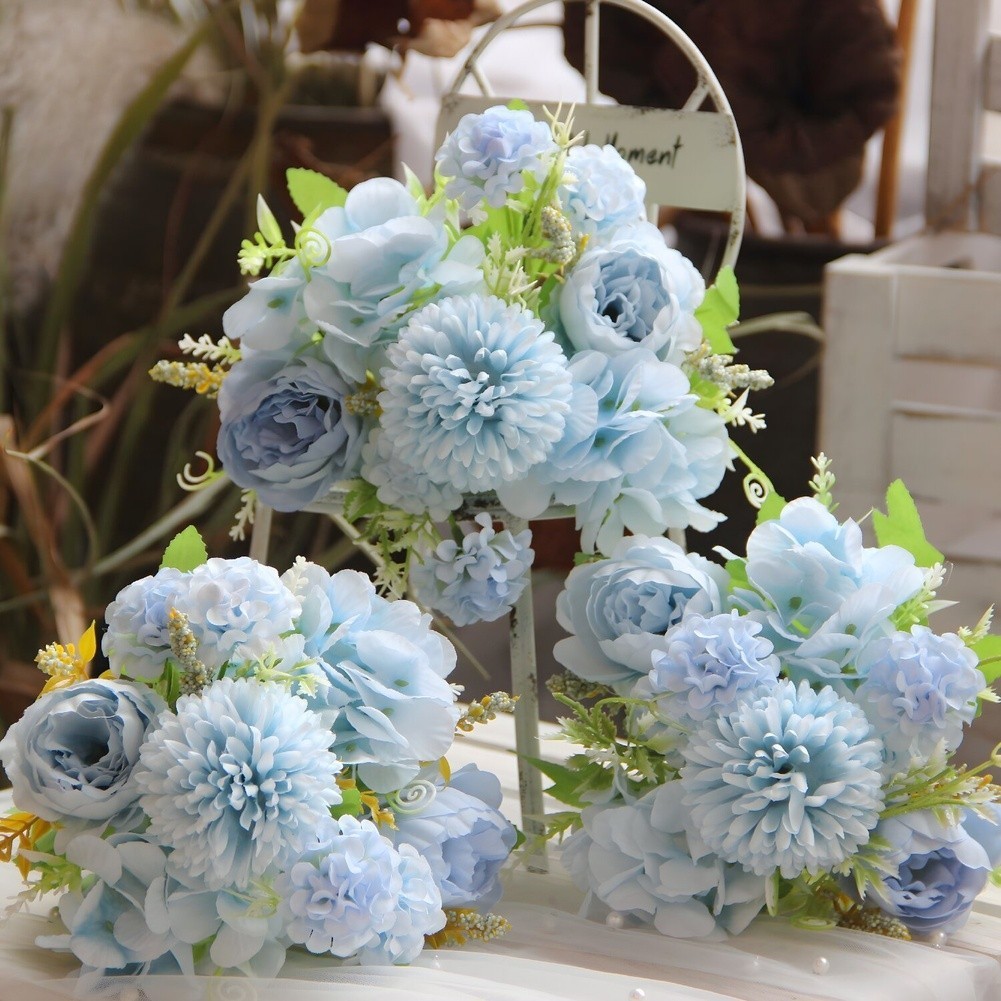 Nordic Style Artificial Silk Flower Bouquet for Wedding Home Decoration