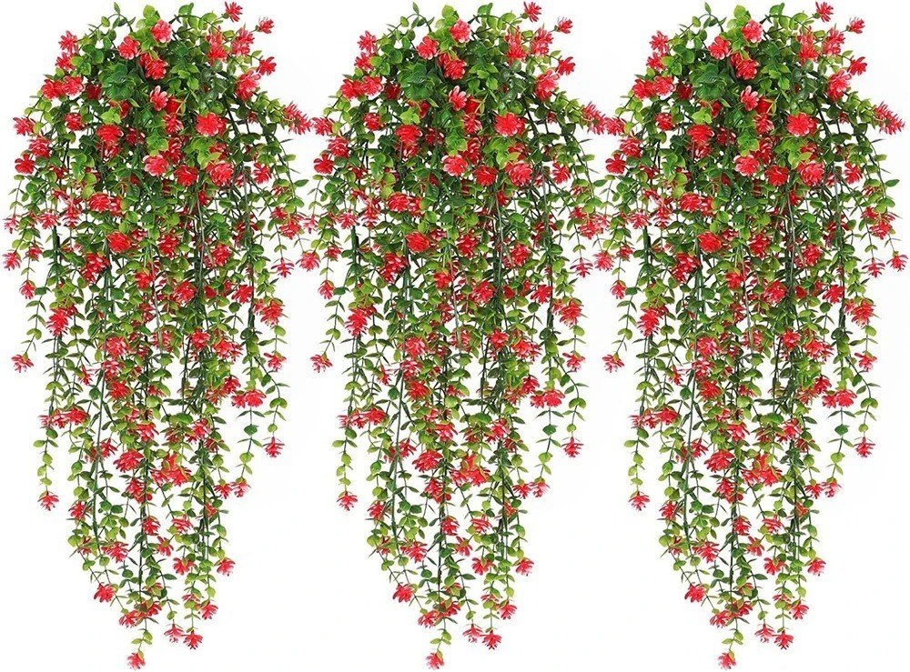 Artificial Morning Glory Vines UV Resistant Hanging Flowers Outdoor Decor US