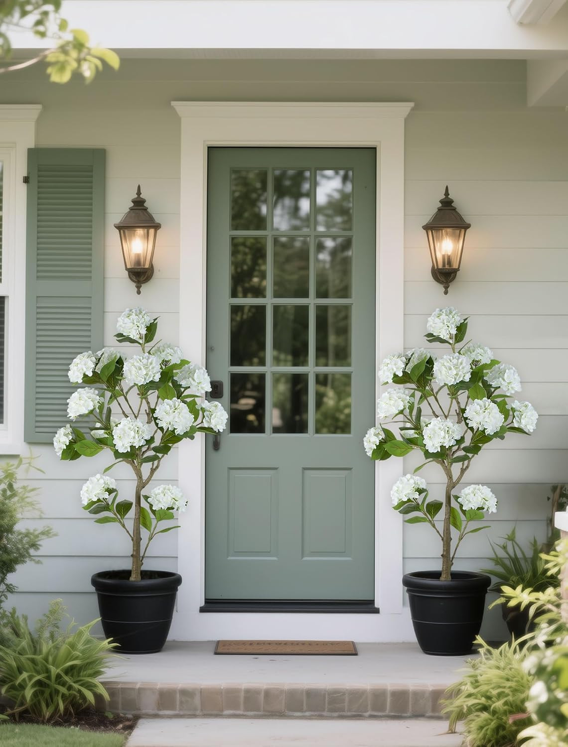 5Ft White Hydrangea Artificial Tree – Realistic Silk Plant Decor