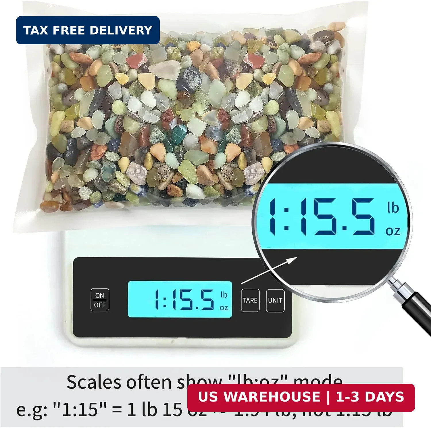 FANTIAN 2 Pounds Pebbles for Plants, 3/8 Inch Succulent Rocks, Decorative Polish