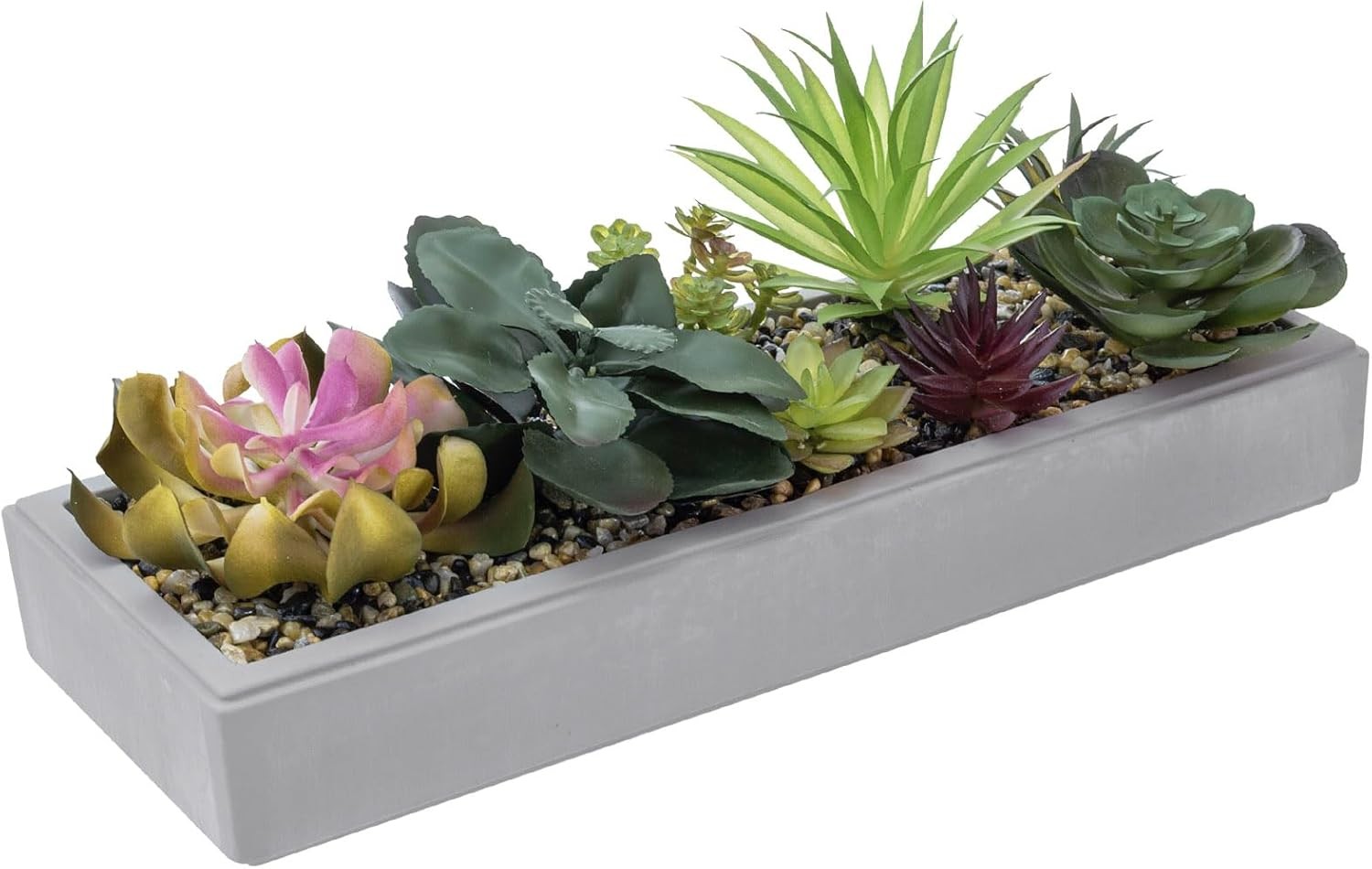Artificial Succulent Centerpiece,15.75 Inch Faux Succulents Arrangement Plants