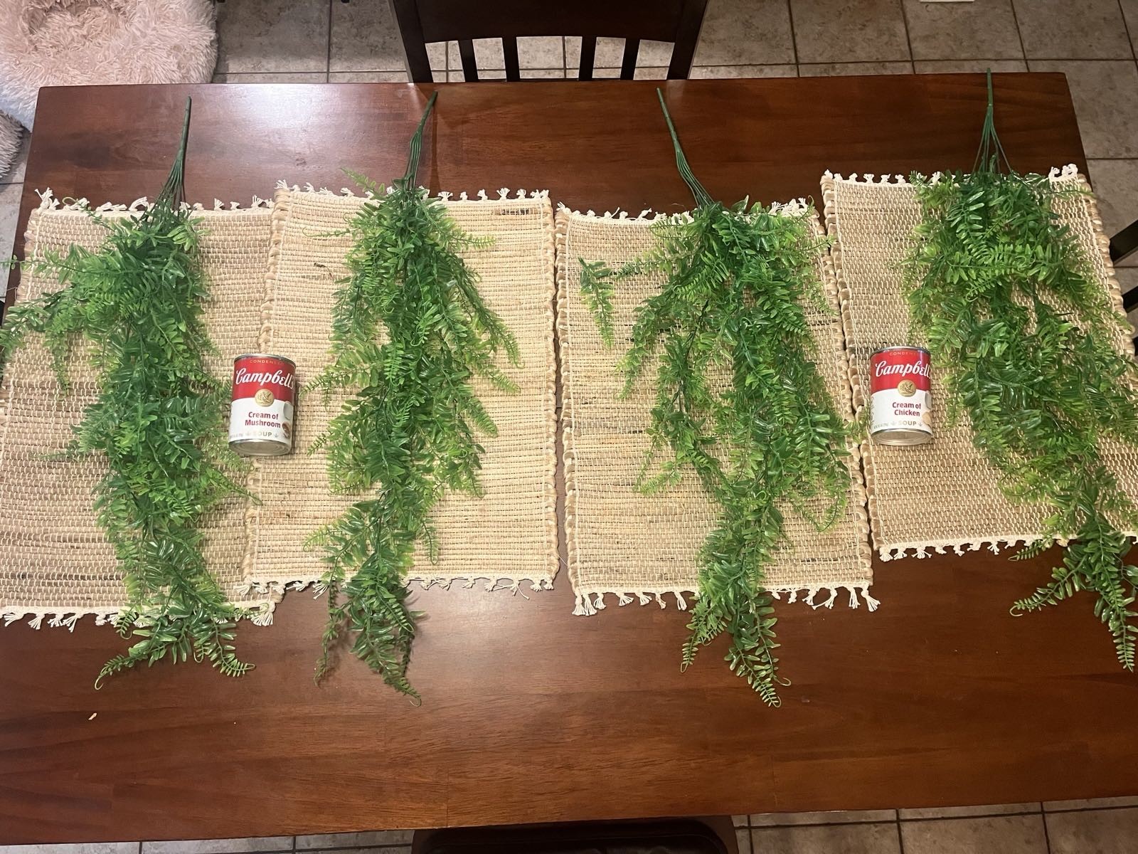 12Pcs Artificial Boston Fern Plant Fake Hanging Trailing Foliage Vine Home Decor
