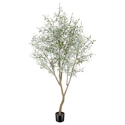 Olive Trees Artificial Indoor, 7FT Tall Faux Olive Tree, Fake Potted Olive 7ft