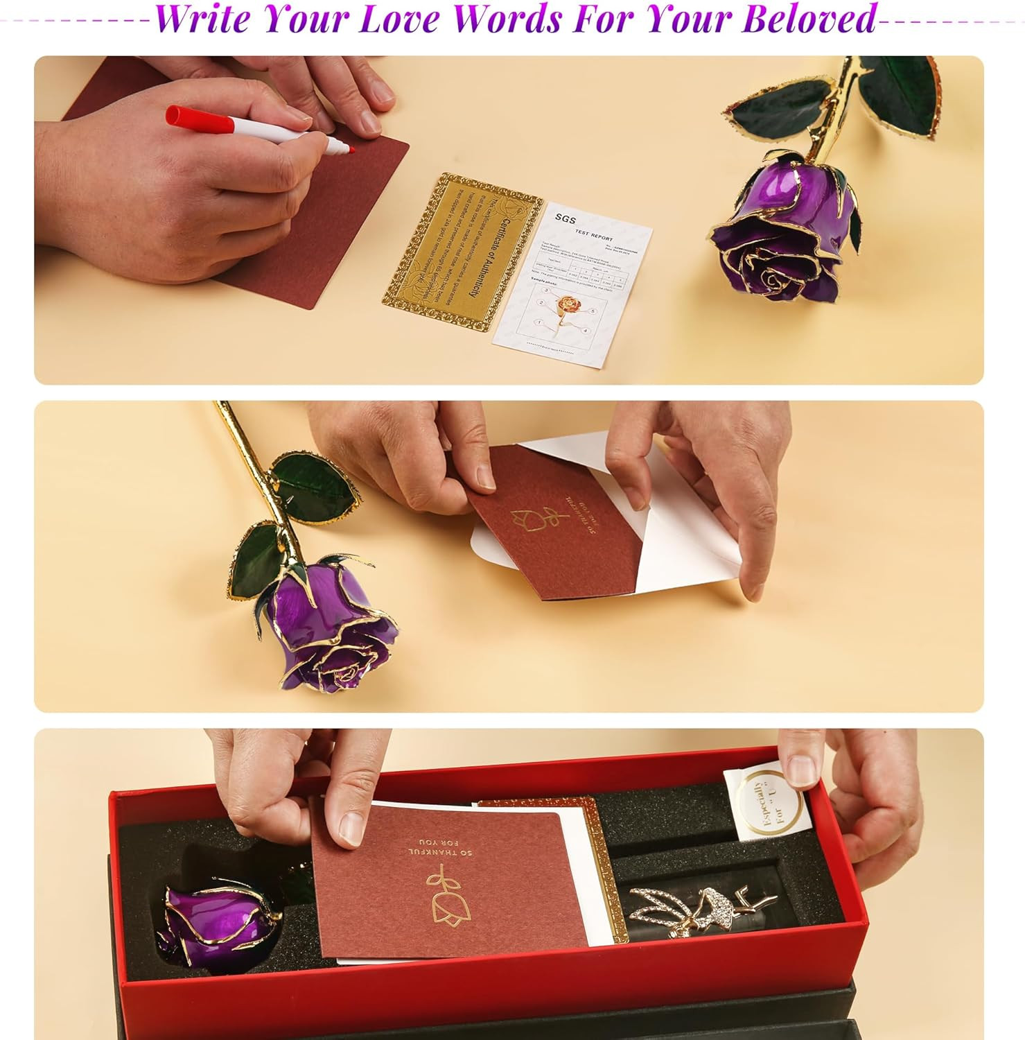 Gold Dipped Rose – Eternal Real Preserved Rose in Resin, Romantic Birthday Gift