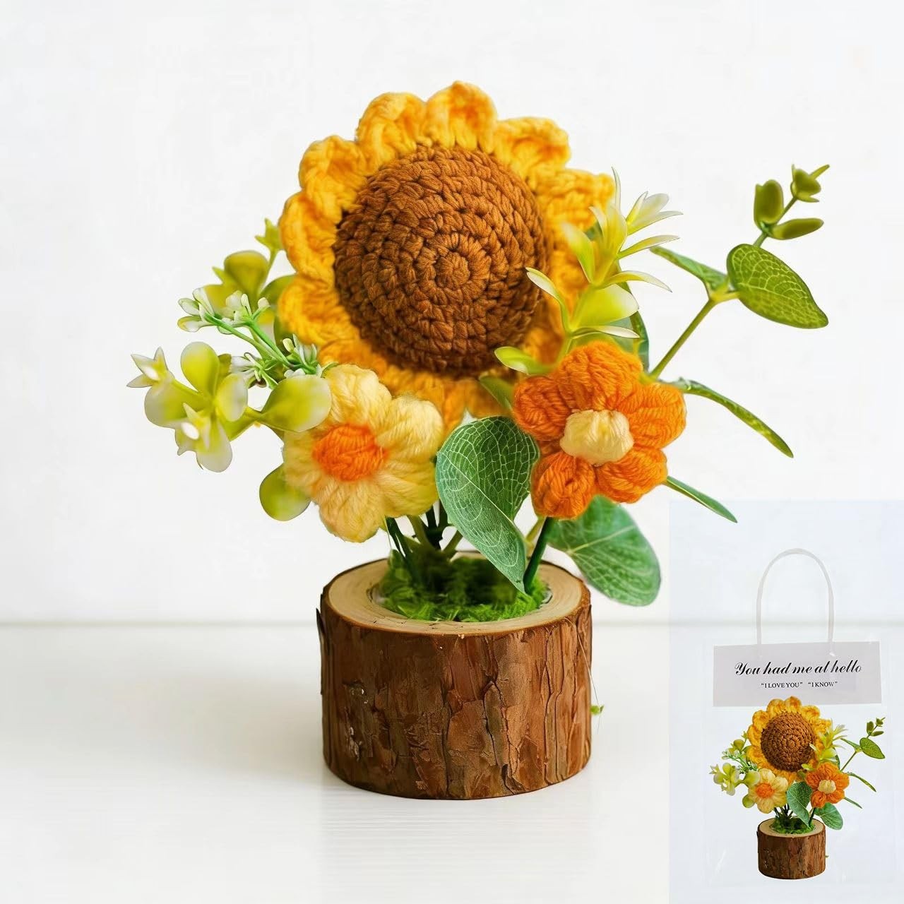 Handmade Knitted Sunflower Potted Plant Decoration