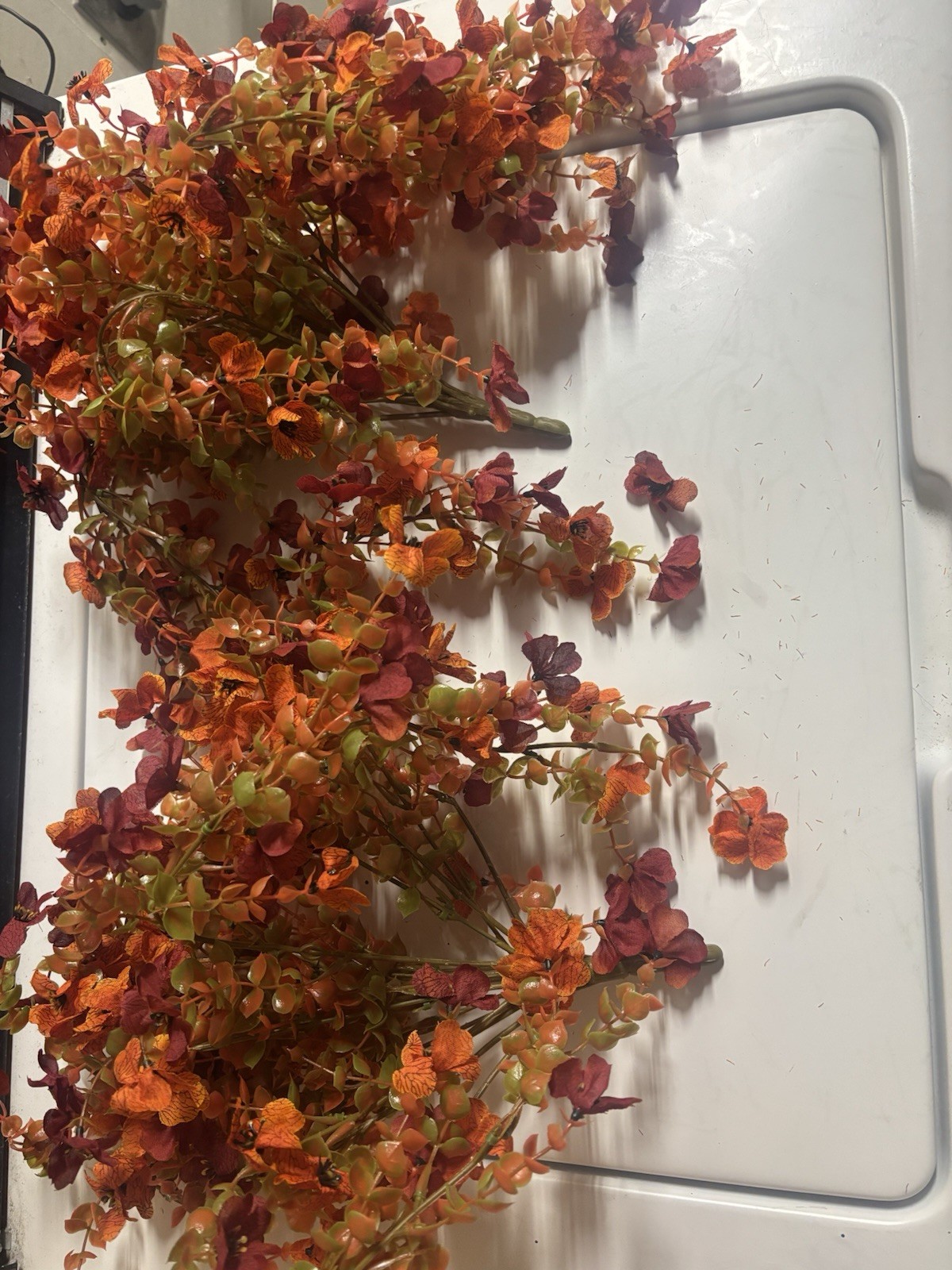 Artificial Hanging Flowers Plants for Outdoor Fall Decoration, 2PCS Faux Silk…