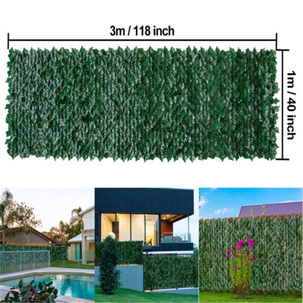 Faux Ivy Privacy Fence Screen Artificial Leaves Hedge Panel Outdoor Garden Decor