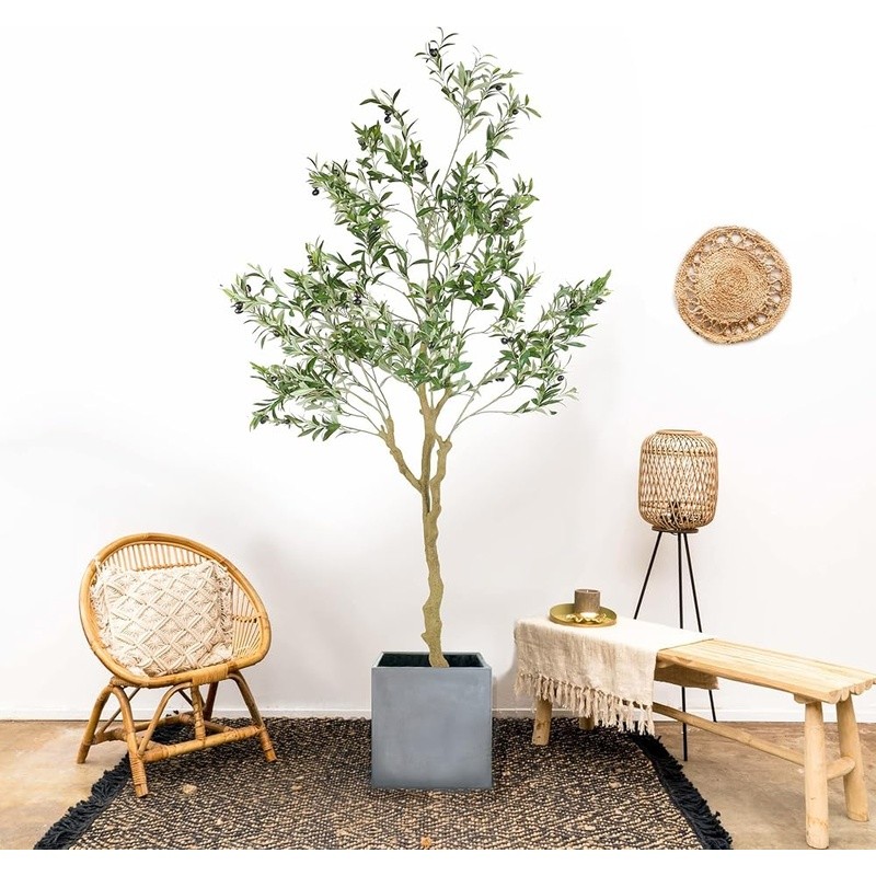 Realistic Artificial Olive Tree Lifelike Green Decor Indoor Plant Gift Idea New