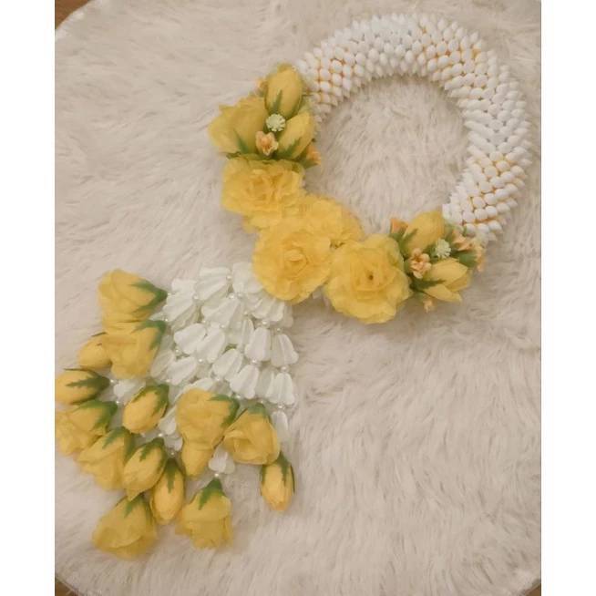 28*12CM Round Garland Artificial Gardenia Plastic Decor Fabric Flower Hang Thai