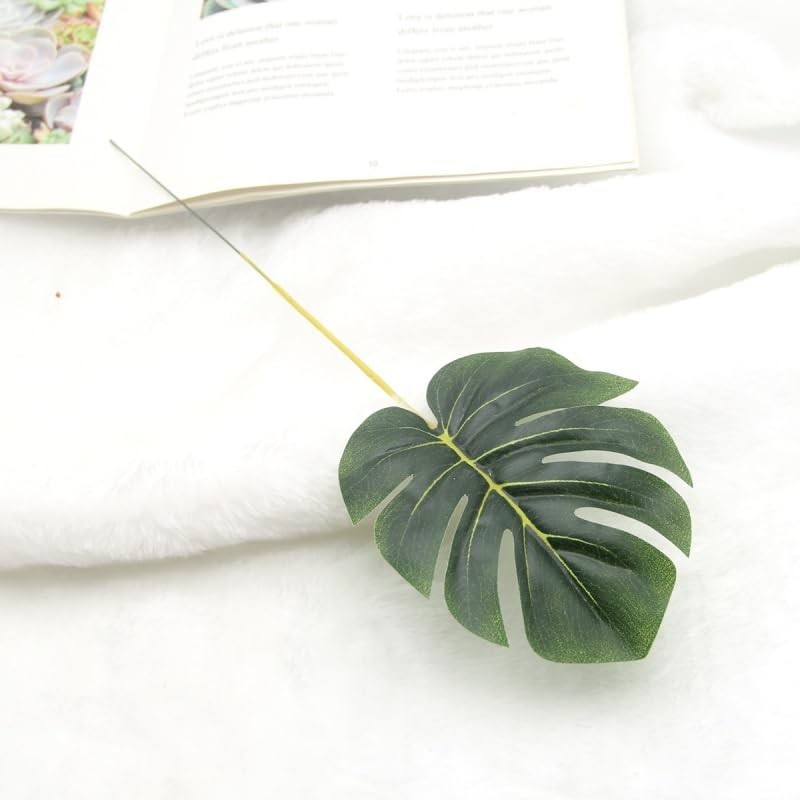 24 Pieces Mini Artificial Palm Leaves,11″ Artificial Leaves for Decoration,Ce…