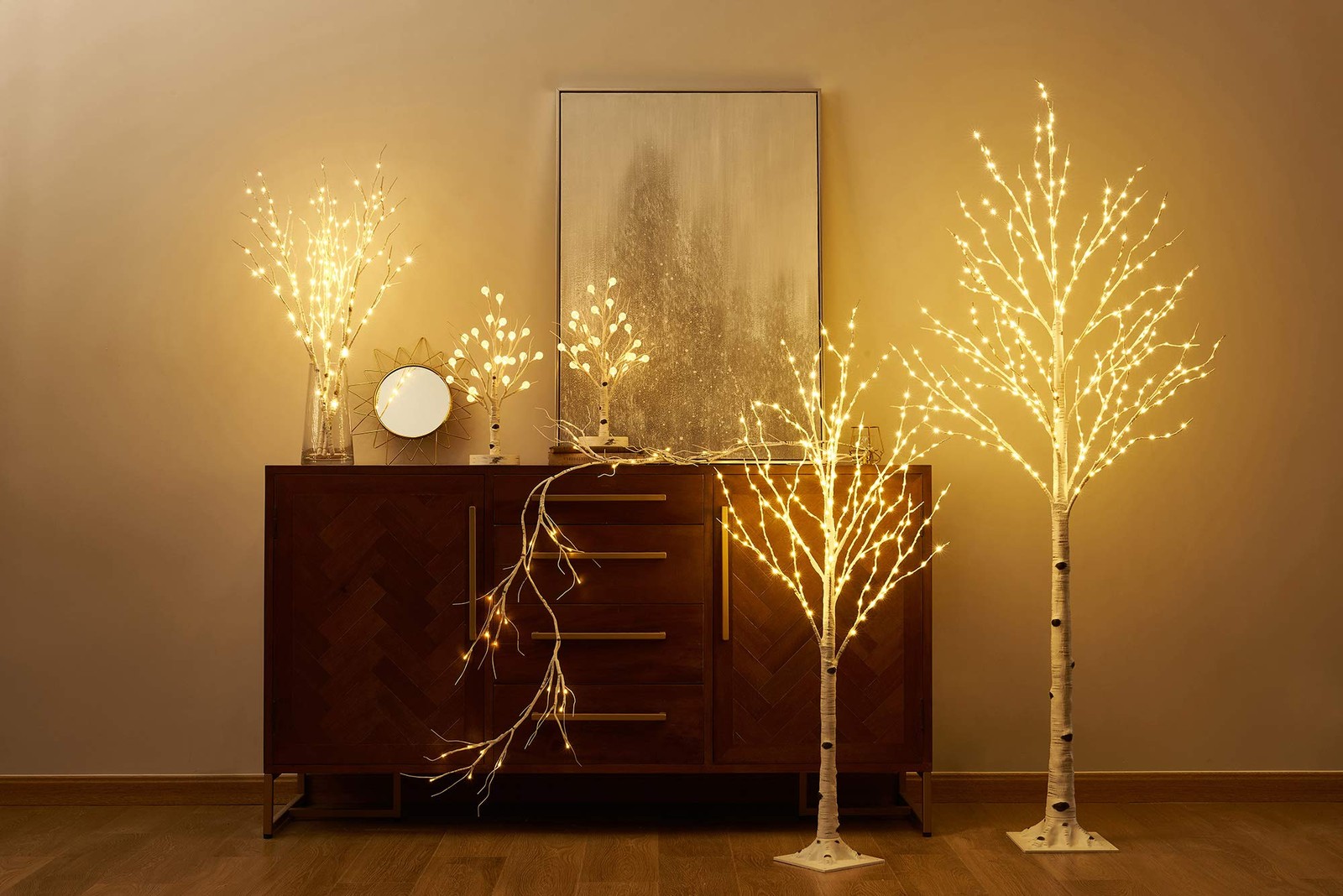 LITBLOOM Lighted Birch Tree with Timer Battery Operated or USB Plug-in 18IN 24 L