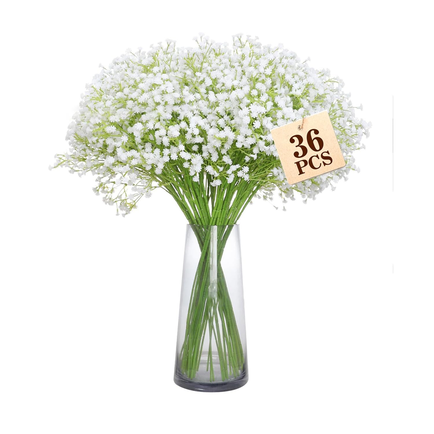 36 PCS White Artificial Baby Breath Flowers Silk Bouquet Tall 21 Inches