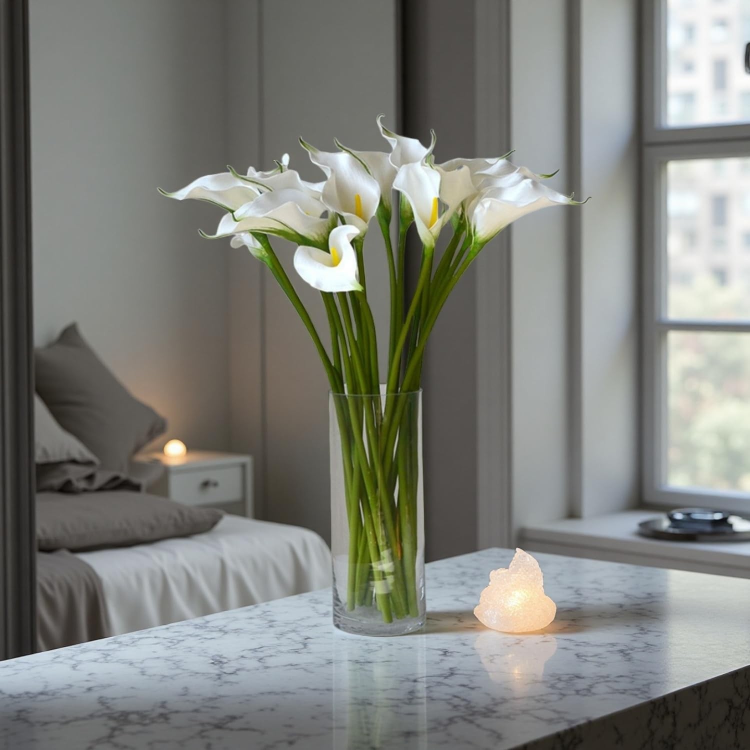 6Pcs Calla Lily Artificial Flowers, 23.6” Long Stem Faux Calla Lilies for Ho…