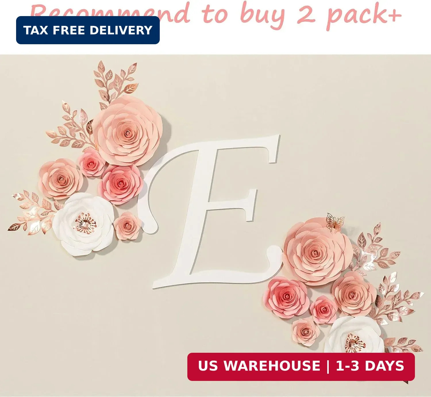 Paper Flowers Decorations for Wall, Large 3D Artificial Fake Flower Wall Decor B