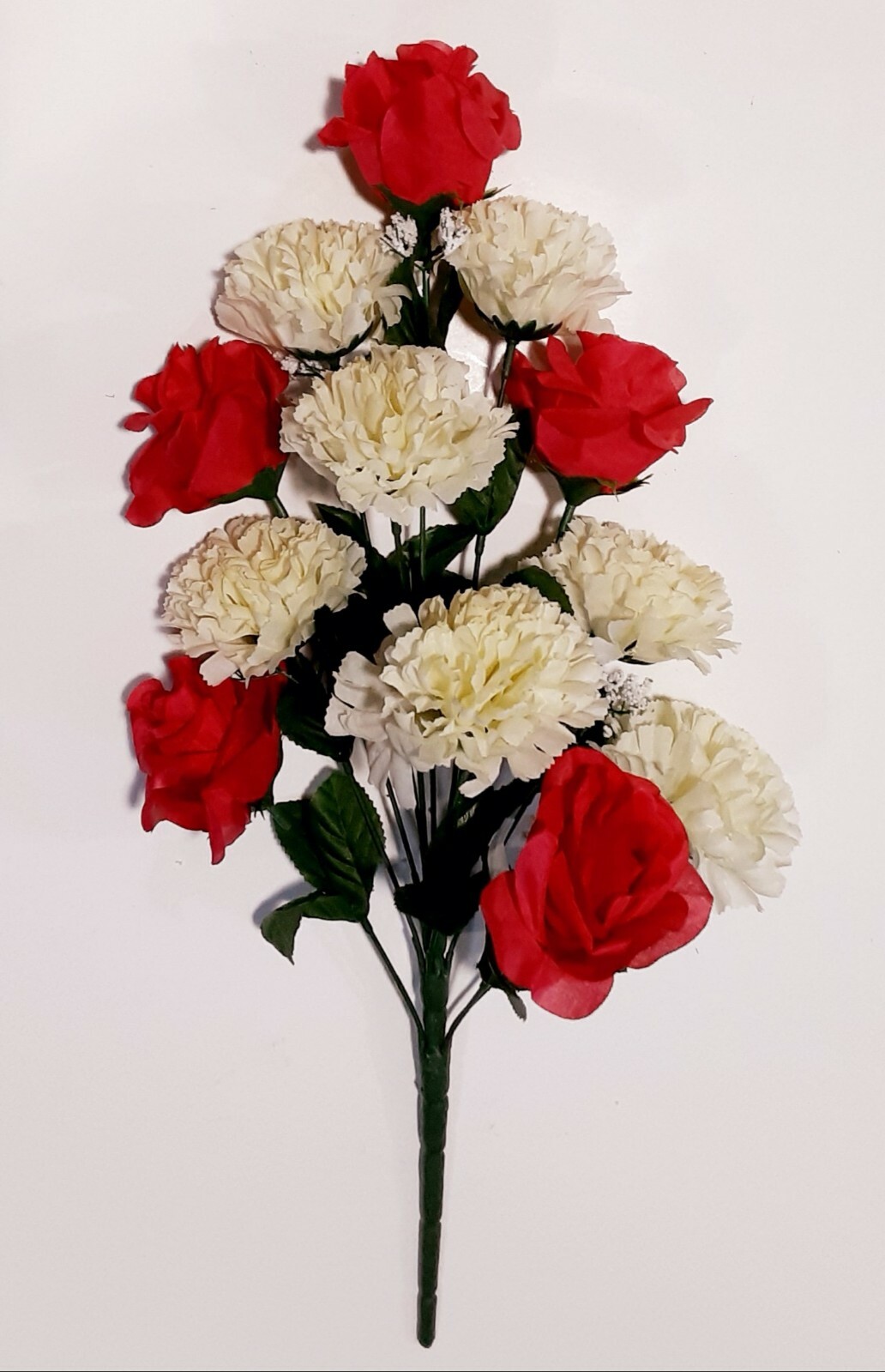 Hot Pink & Cream 12 Blooms 19″ Bush Silk Flower Home Outdoor Decor Craft BP2186