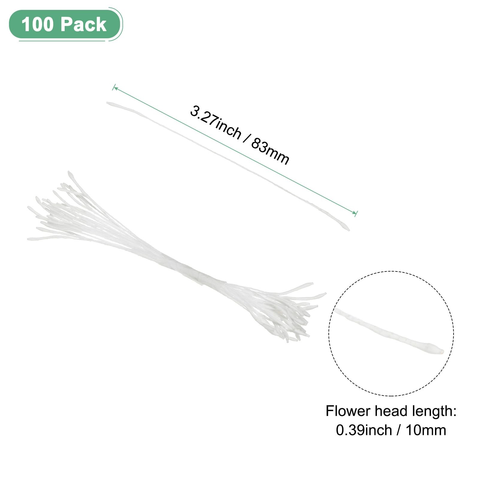 100 Pack Artificial Flower Stamen Kit, Mini Double Heads for DIY Floral Crafts