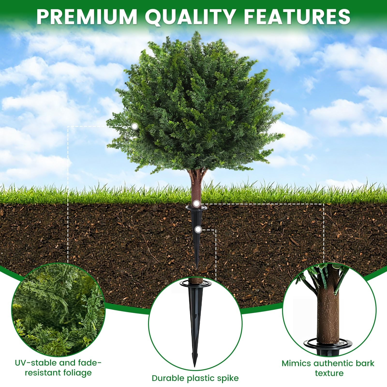 LRTCG Artificial Cypress Tree 23.5″ Set of 2, Artificial Cedar Evergreen UV R…