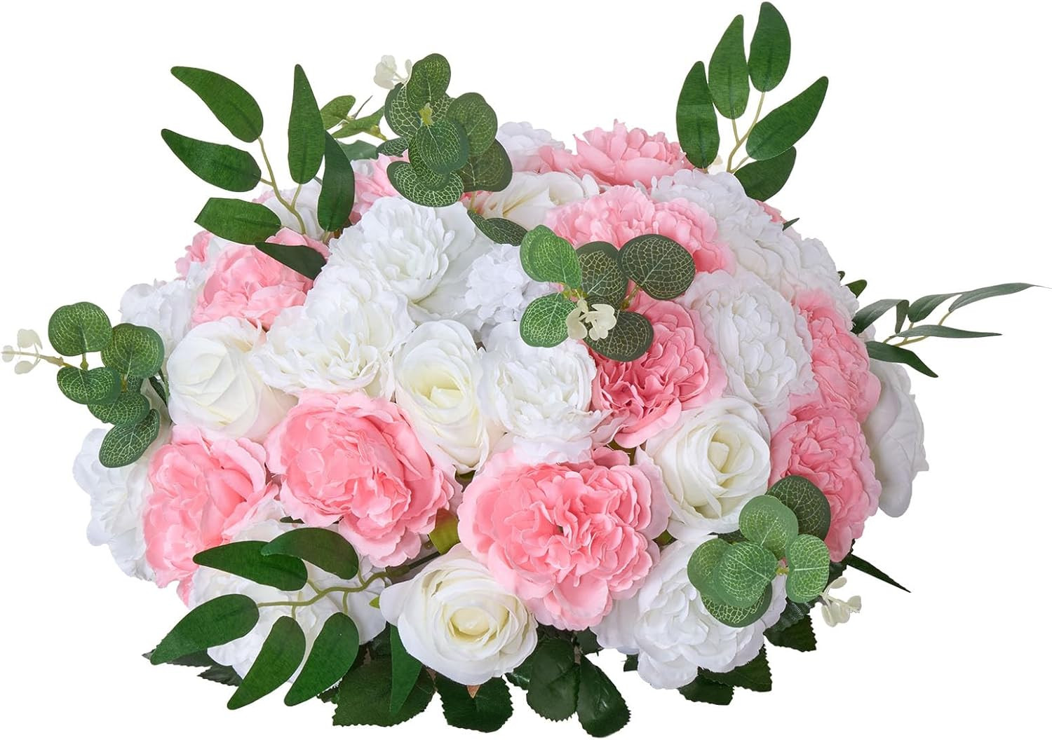 10 PCS Pink & White Rose Flower Ball Centerpieces for Weddings & Home Decor