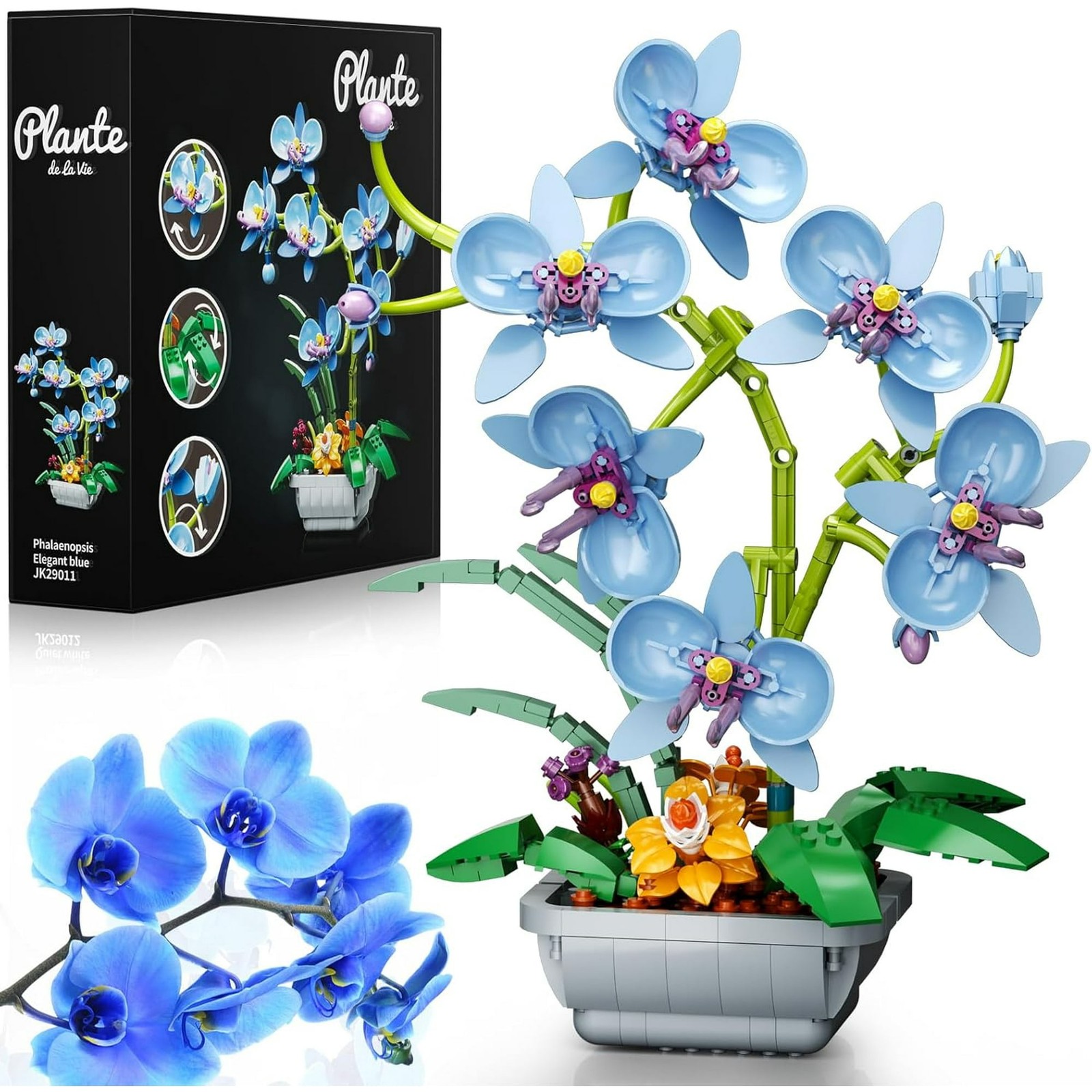 Orchid Flowers Bouquet Building Set for Adults -Botanicals Collection Artificial