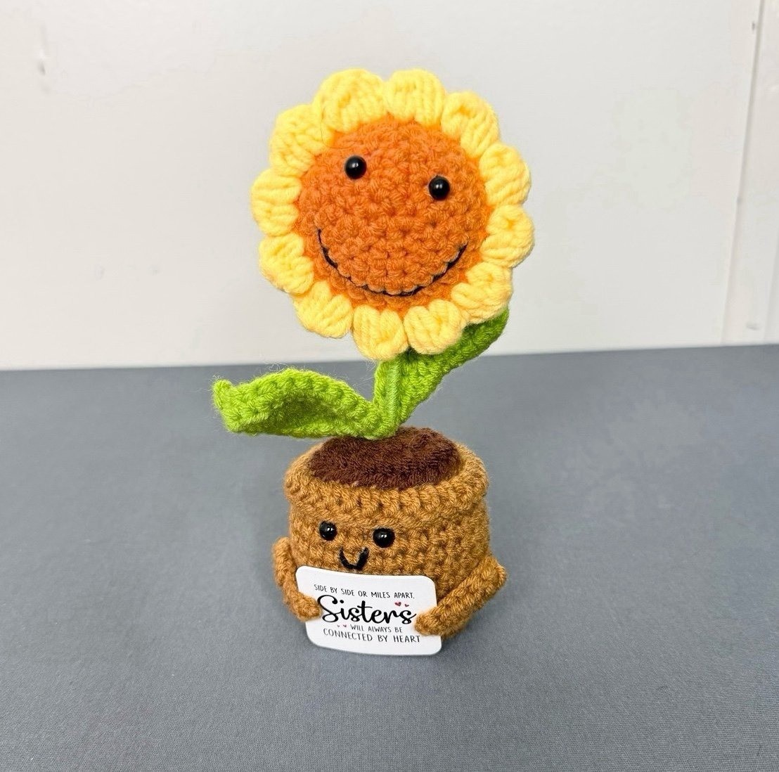Handmade Crochet Sunflower/Daisy/Heart Shape Flower-Emotional Support Plant Gift