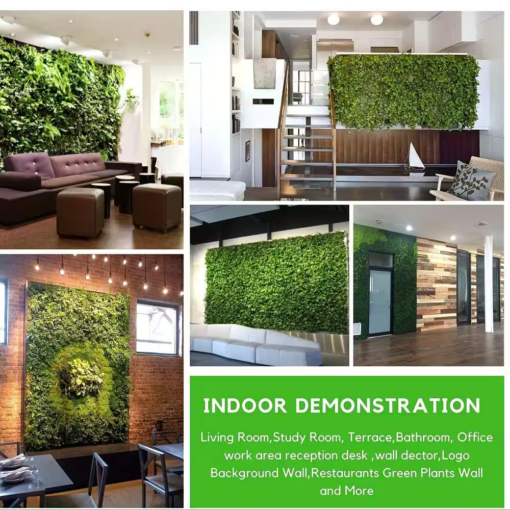 20 In. X 20 In. 12-Pieces Artificial Boxwood Hedge Grass Wall Panel Faux Topiary
