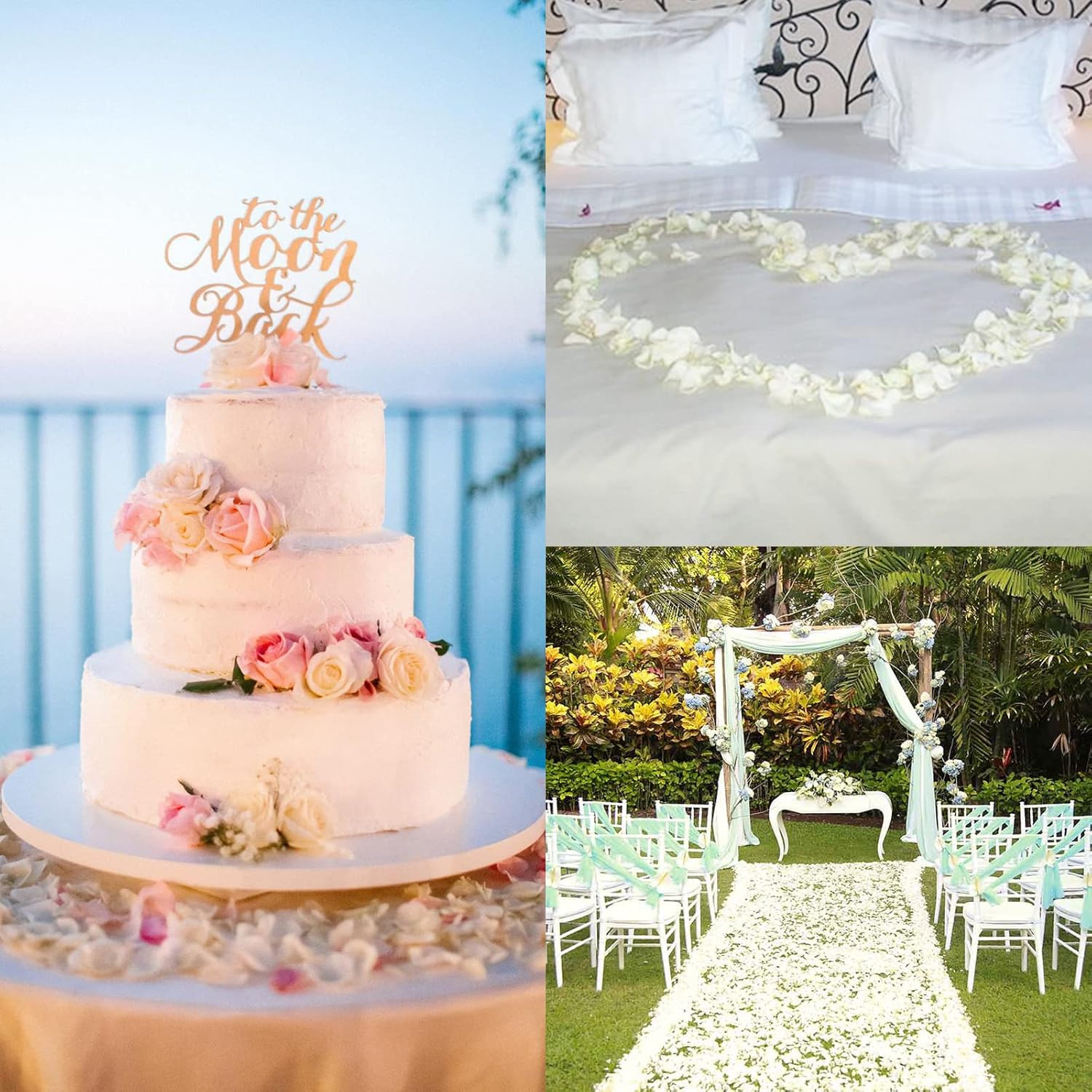 5000 Pcs Rose Petals Artificial Silk Flowers Petals, Ivory | Artificial Rose Pet