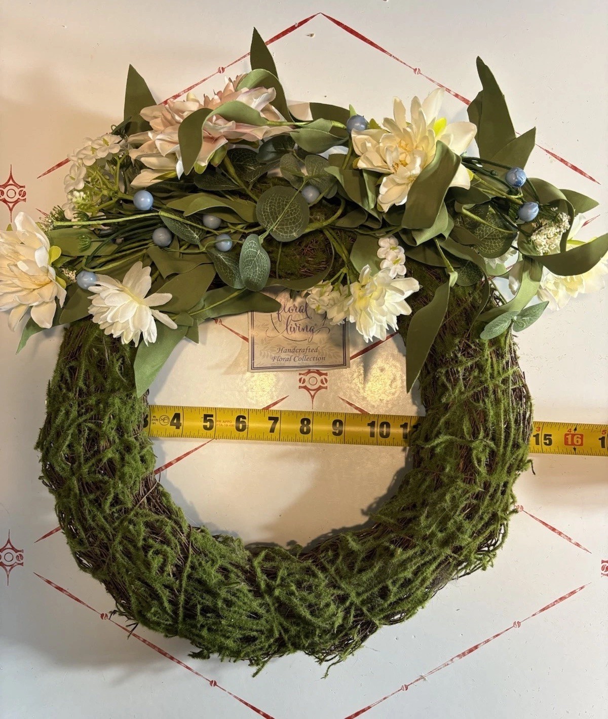Vibrant 18 Inch Artificial Dahlia Wreath Moss, Colorful Blooms All Seasons!
