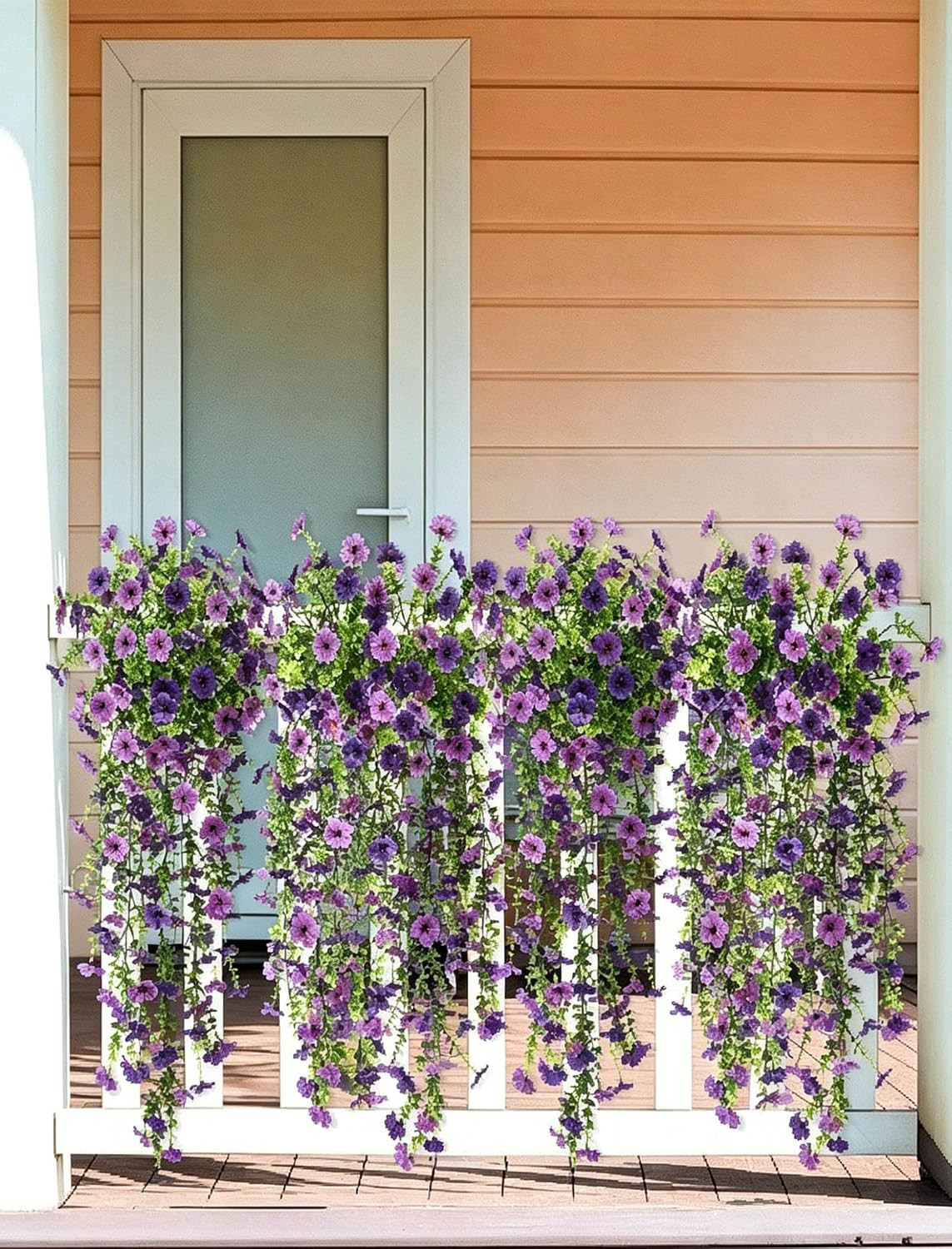 Violet Eucalyptus Faux Silk Flowers – 2 Packs UV Resistant Outdoor Decor