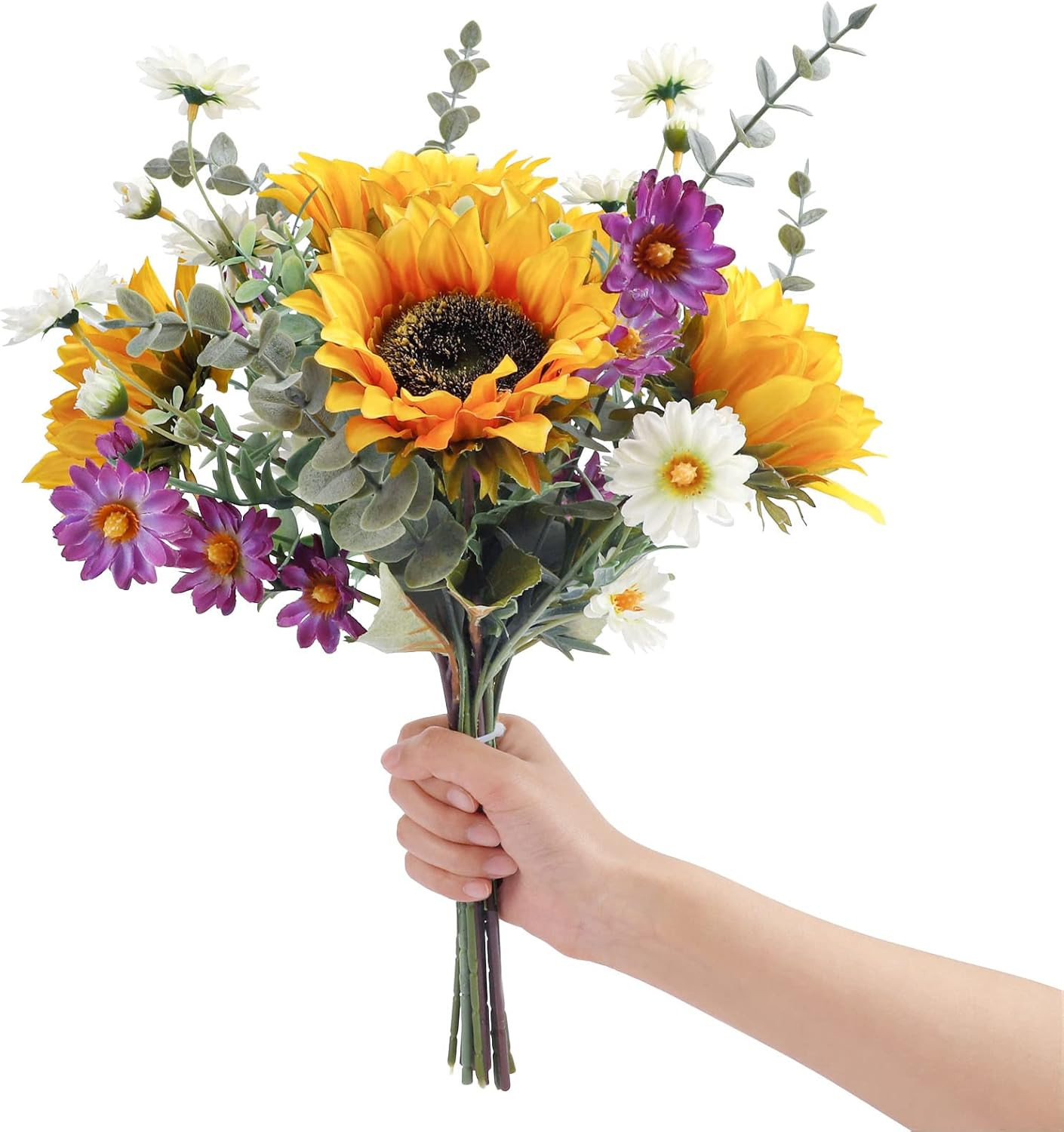 Artificial Sunflowers Fake Cemetery Flowers for Grave Bouquet with Sunflowers fo