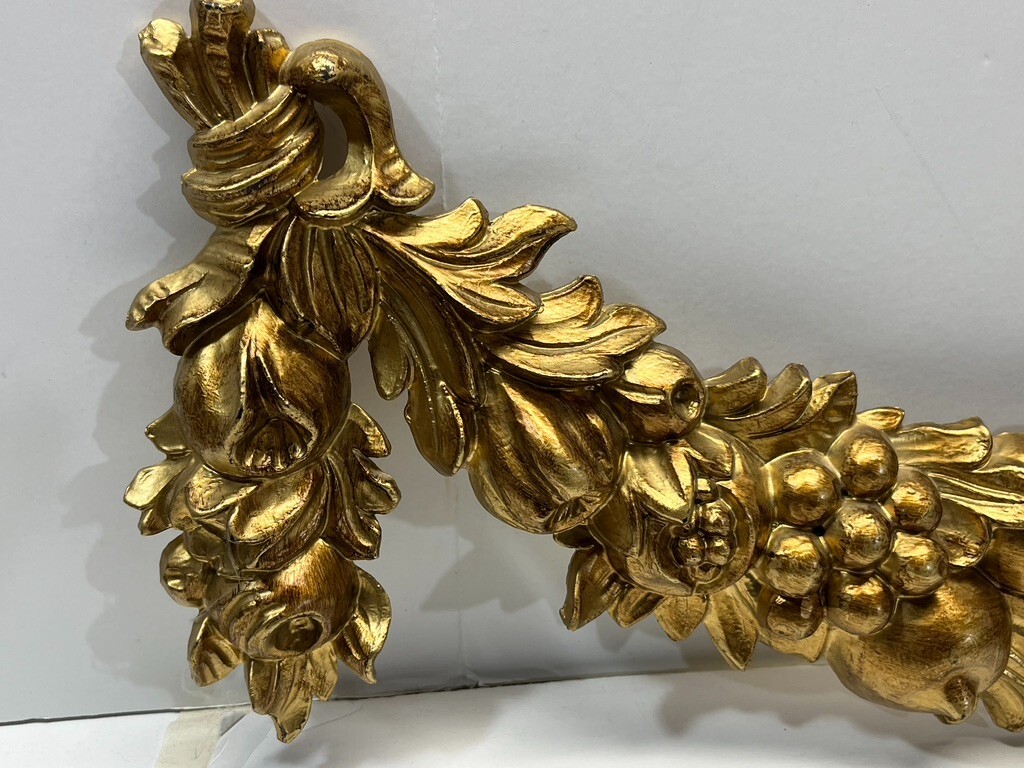 Gold Gilt Baroque Fruit Floral Swag Italy Wall Hanging